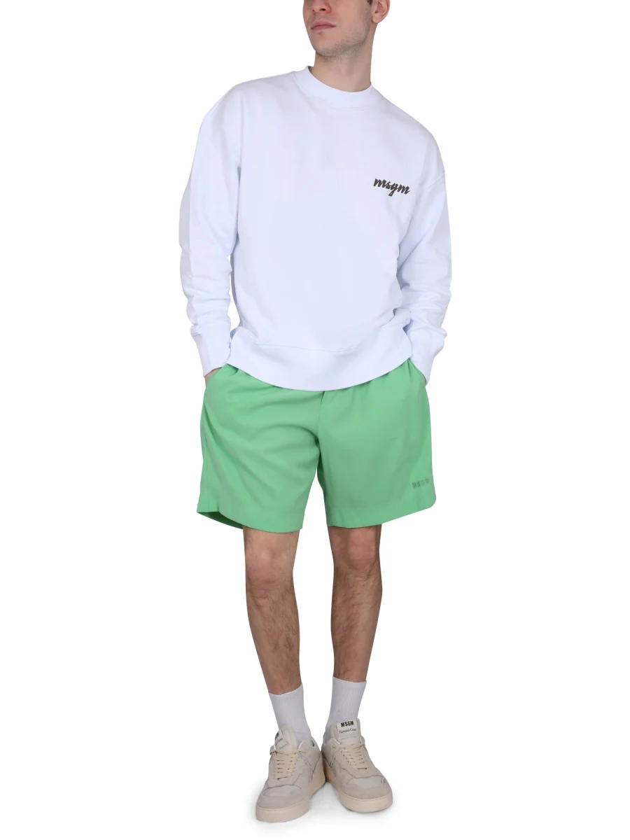Msgm Men's Cross-Neck Logo Sweatshirt - Image 2