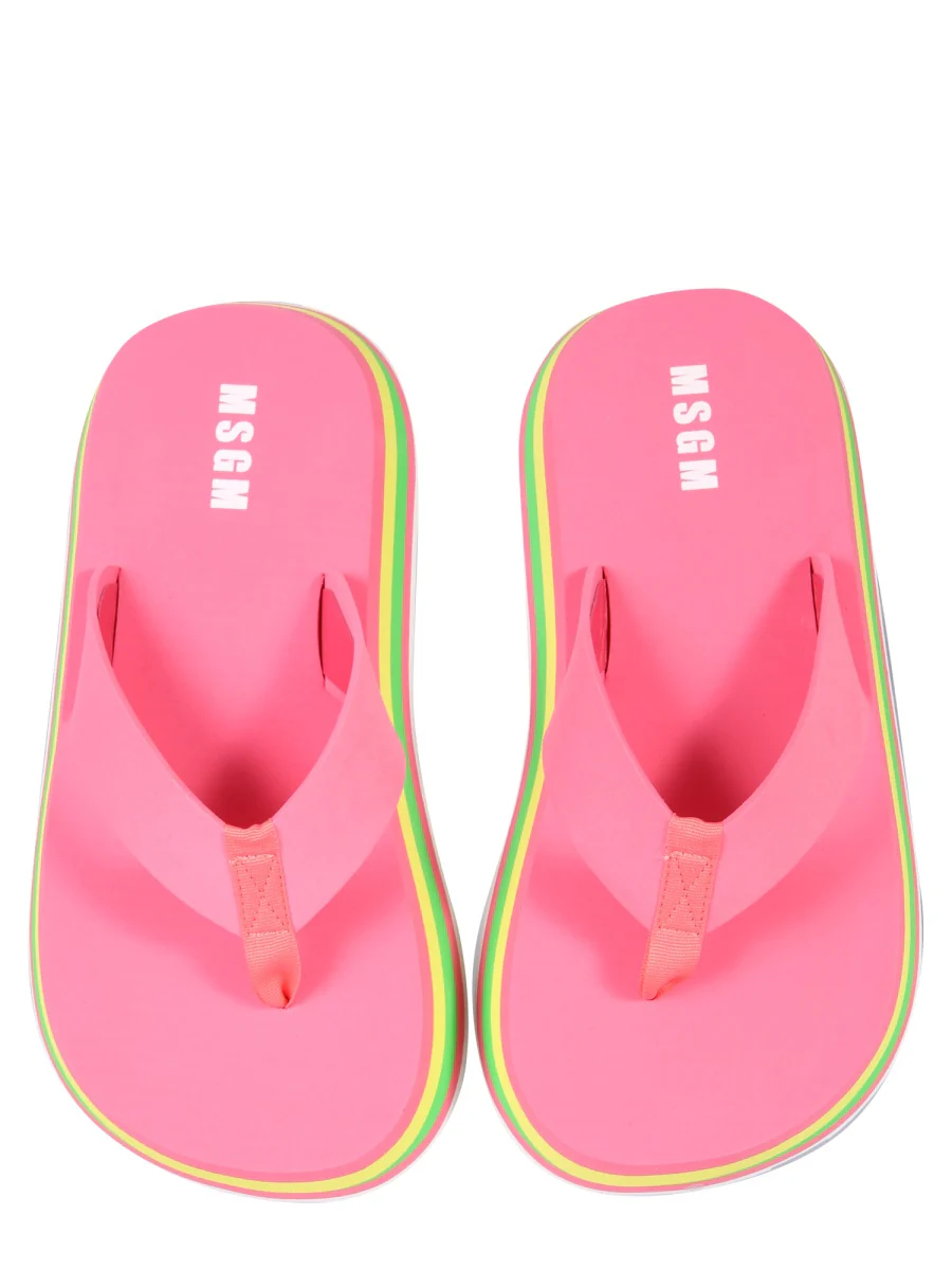 Msgm Striped Women's Thong Sandals with 3.5 CM Sole - Image 5