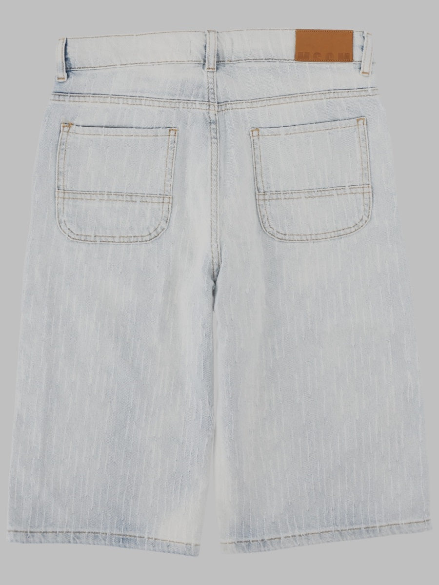Msgm Unisex Mini Denim Shorts for Kids - Image 2