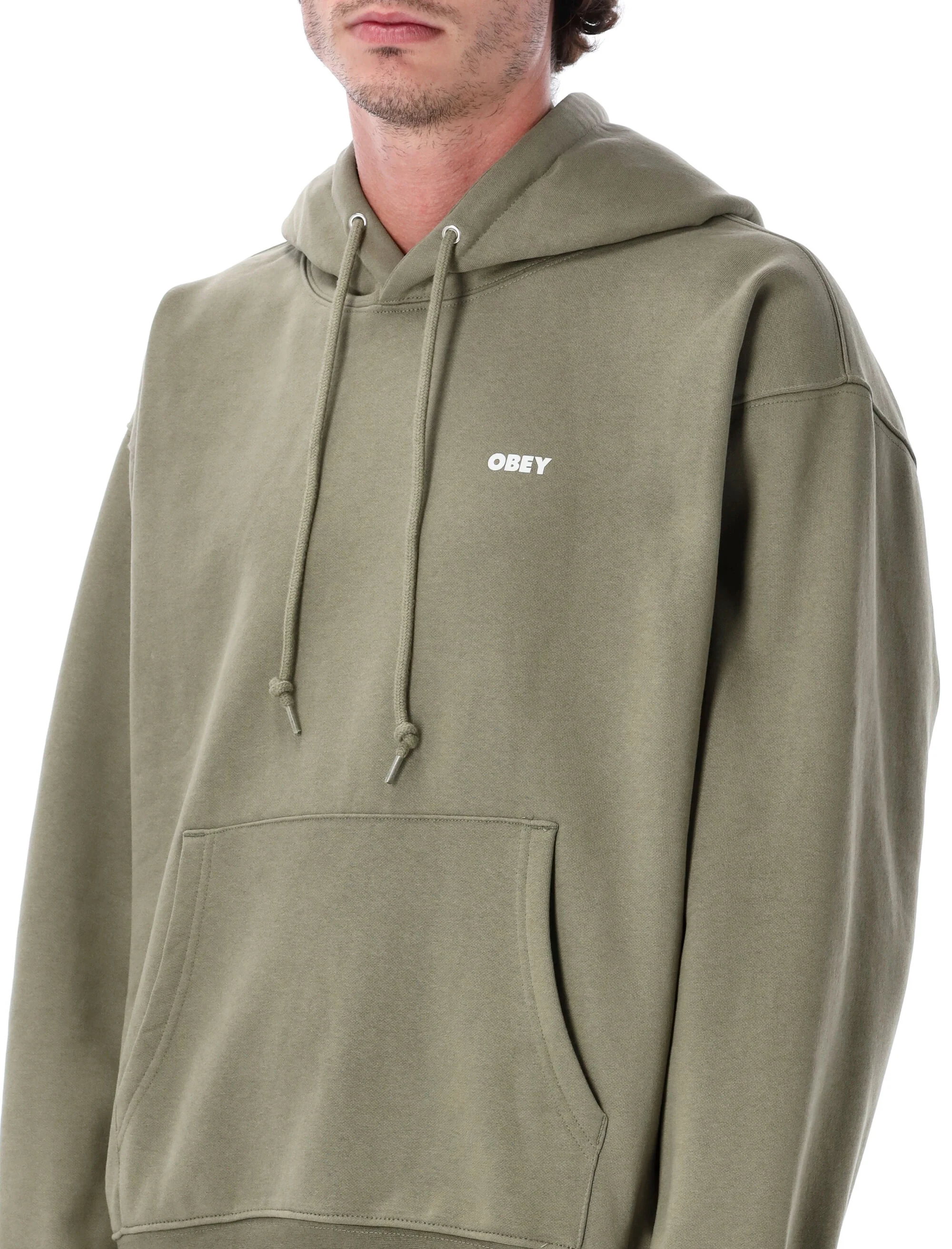 Obey Premium Hoodie with Mini Logo and Bold Back Graphic - Size L - Image 3