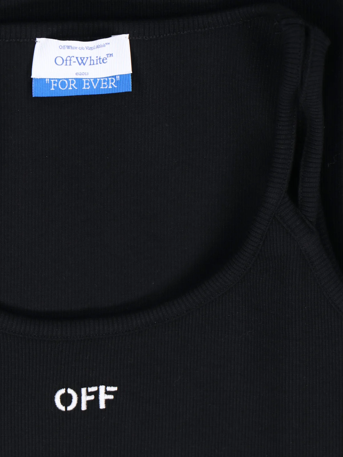 Off-white Cotton Stretch Marker-Detail Midi Dress - Image 3