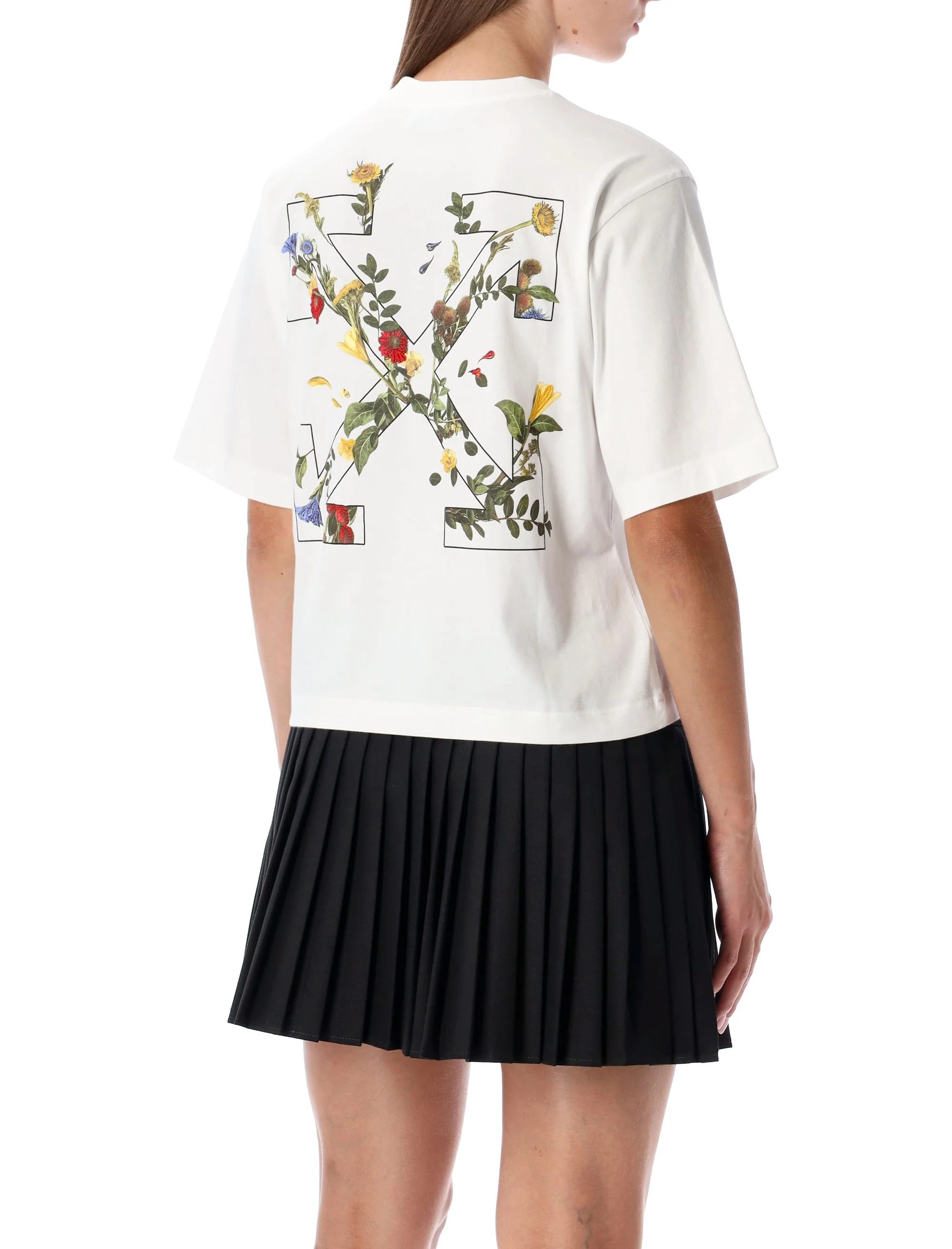 Off-White Embroidered Flowers Boxy Logo Tee - Image 2