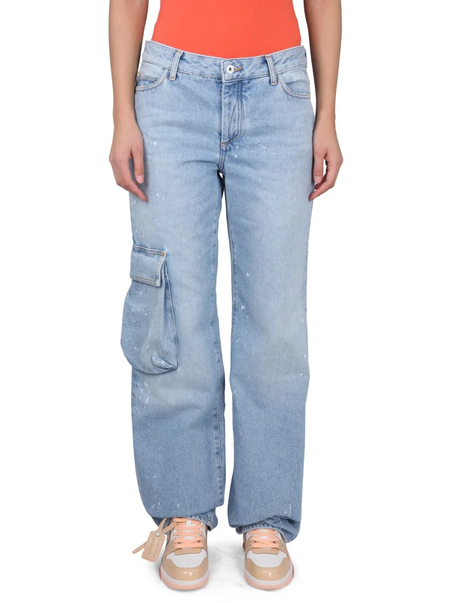 OFF-WHITE Toybox Painted Wide-leg Jeans