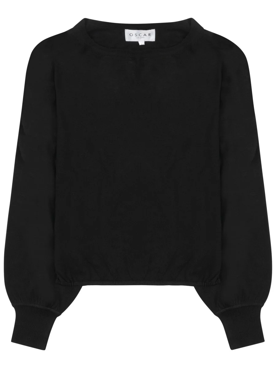 Oscar The Collection Satin-Blend Knit Top