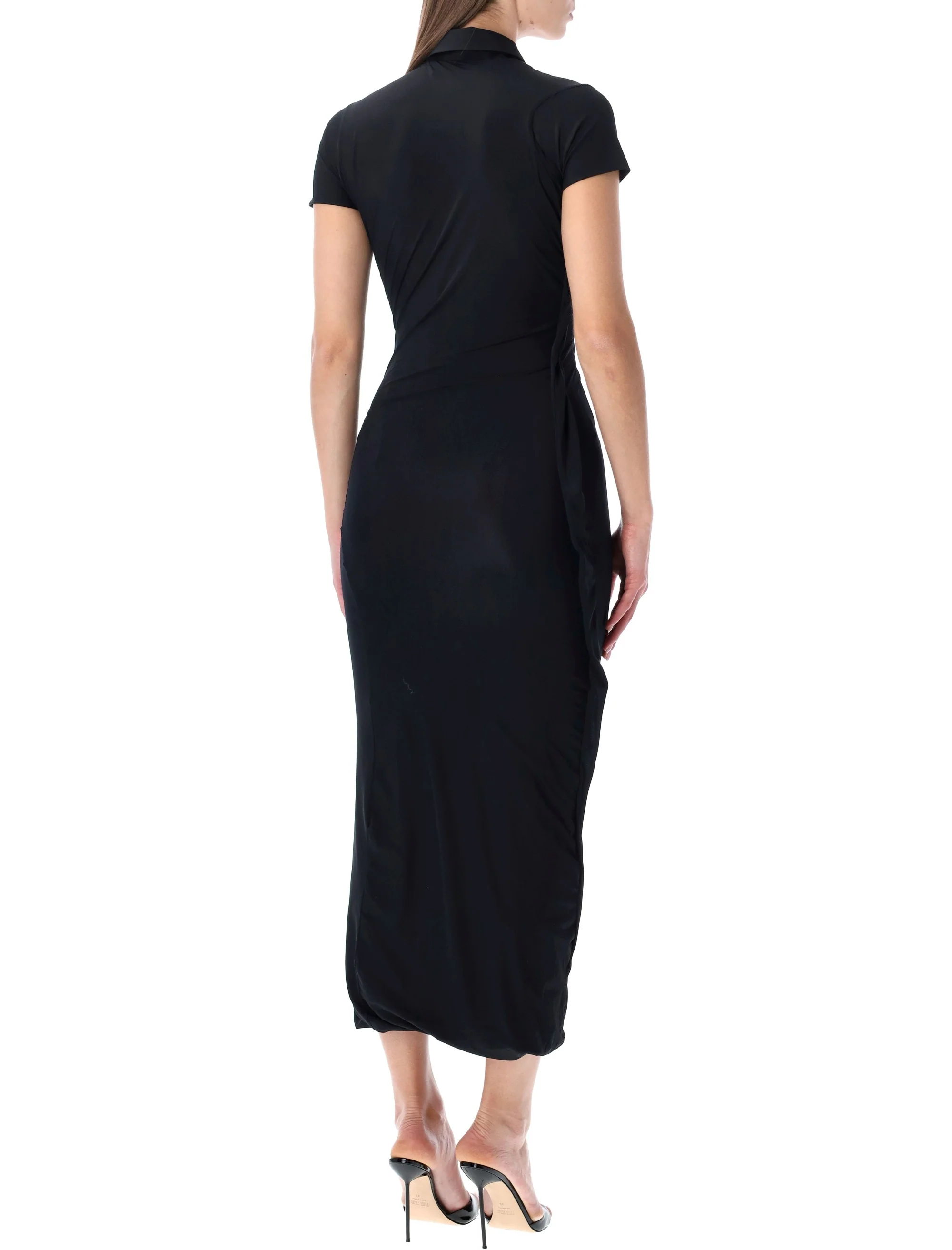 Ottolinger Twisted Polo Midi Dress with Asymmetric Button Placket - Image 2
