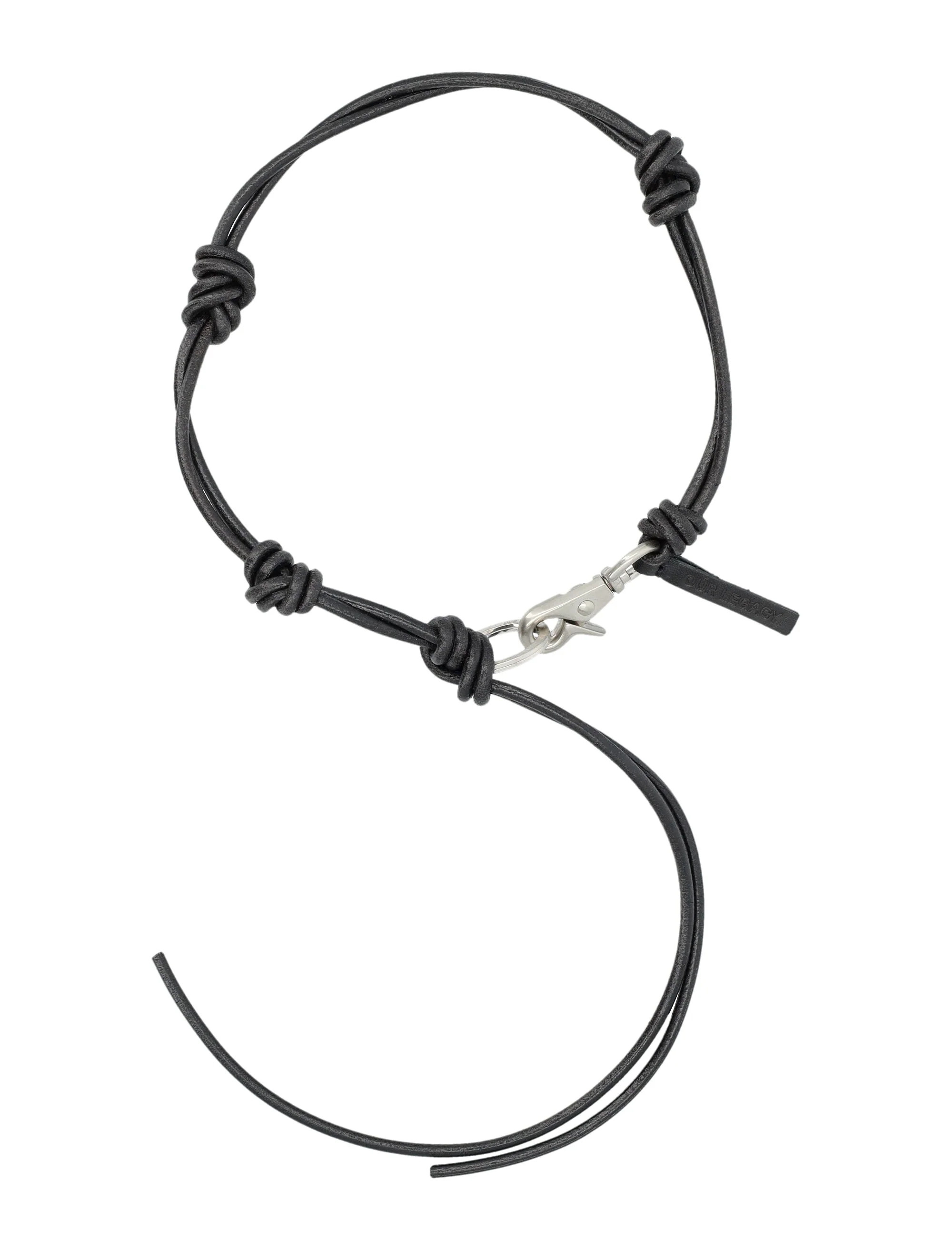 Our Legacy Chunky Cord Leather Necklace with Detachable Key Chain - 40 cm