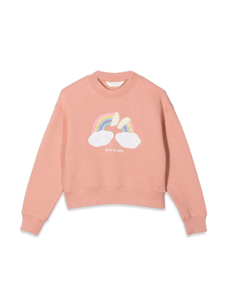 PALM ANGELS Kids Rainbow Crewneck Sweater