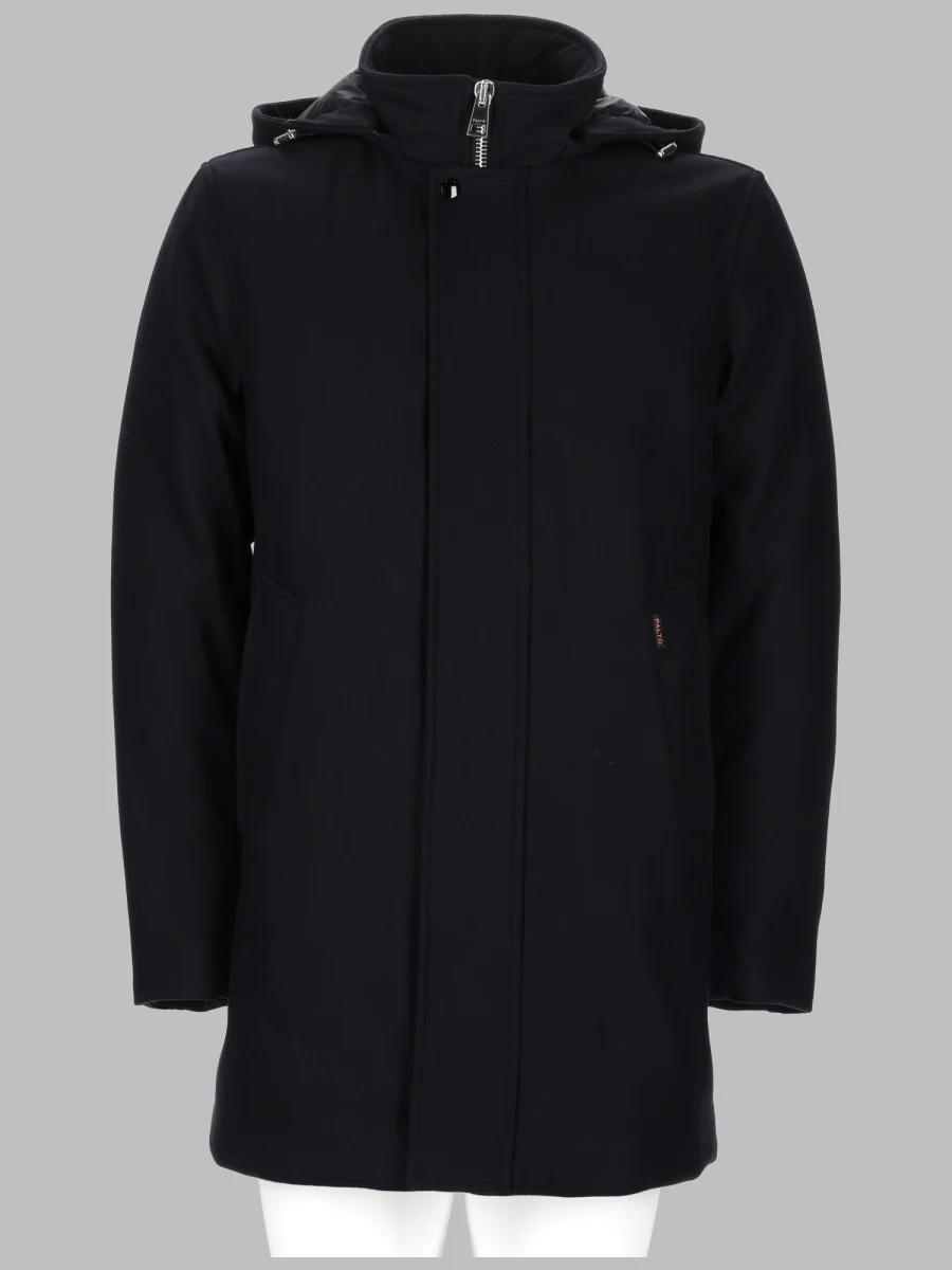 Palto Wool Jacket with Hood for Men