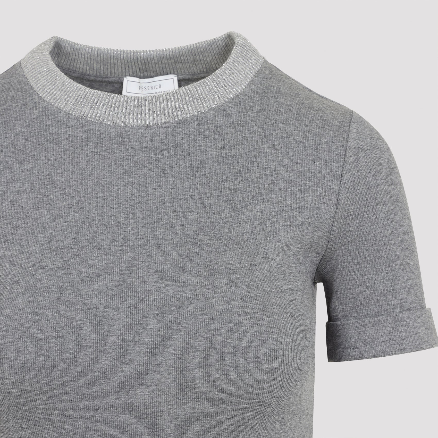 Peserico Women’s Stretch Cotton Rib T-Shirt - Image 5
