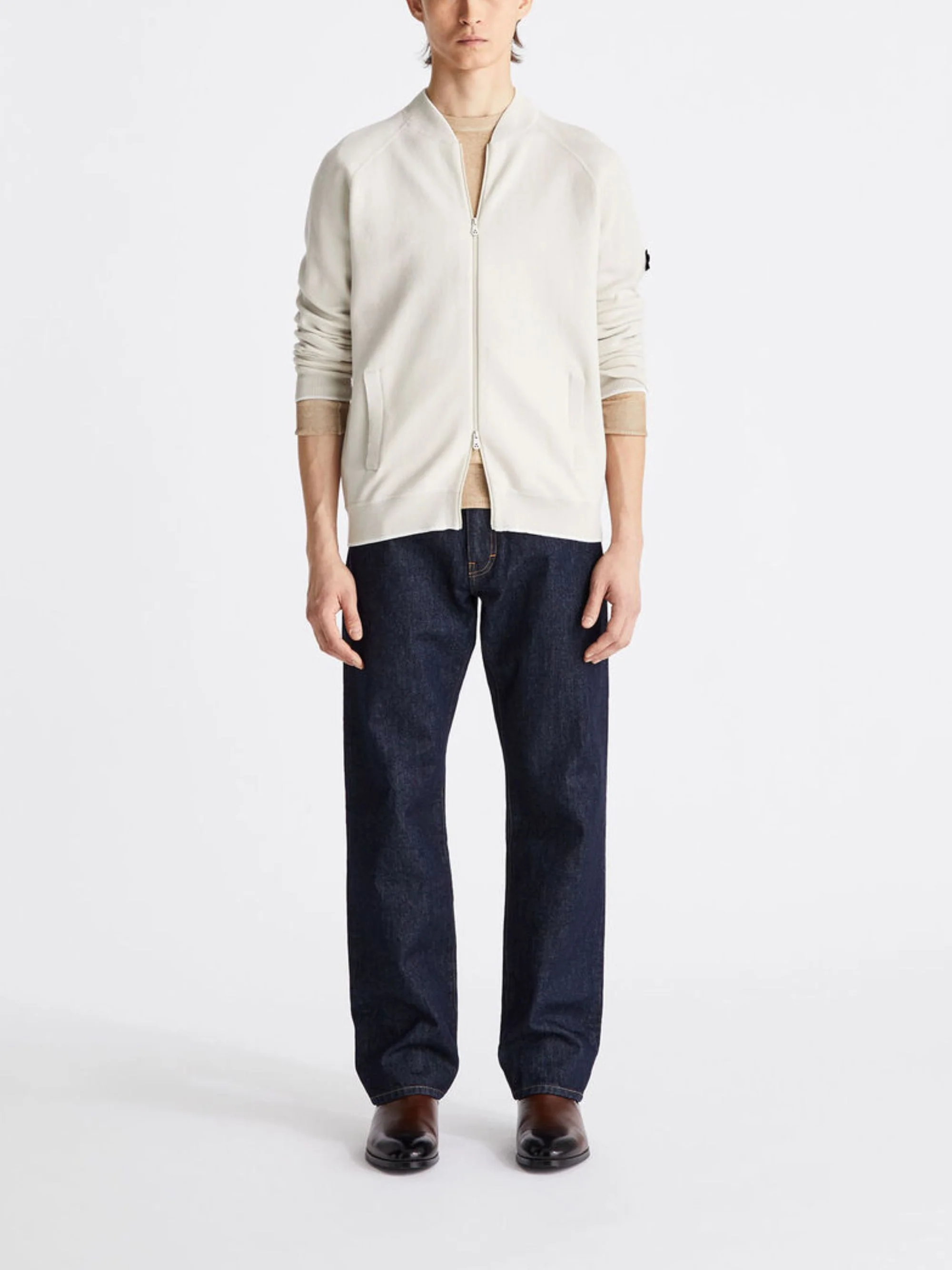 Peuterey Zip Fastening Raglan Sleeve Sweatshirt with Logo Patch and Ribbed Cuffs - Image 2
