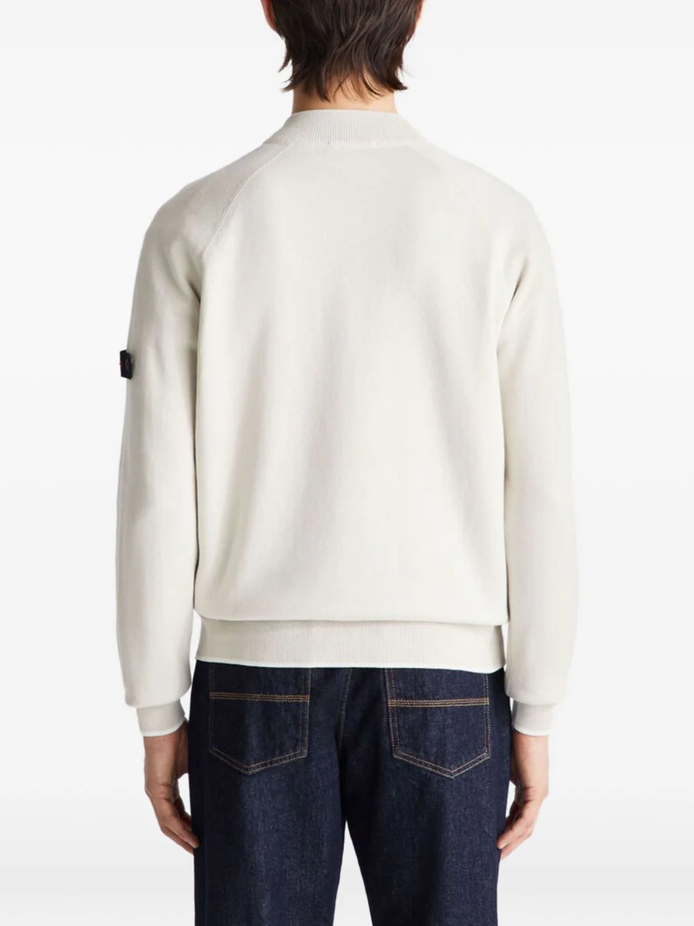 Peuterey Zip Fastening Raglan Sleeve Sweatshirt with Logo Patch and Ribbed Cuffs - Image 5