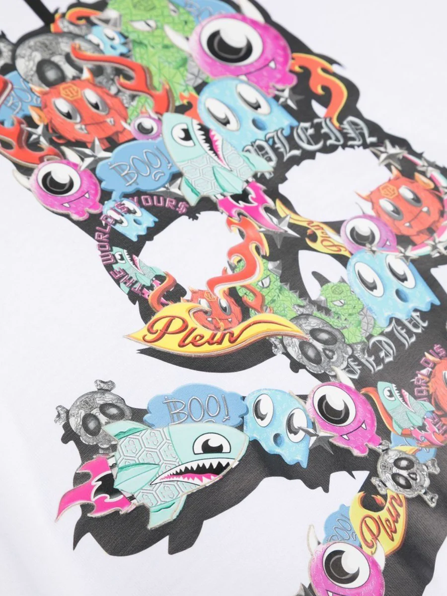 Philipp Plein Maxi Skull Graphic T-Shirt for Boys - Image 3
