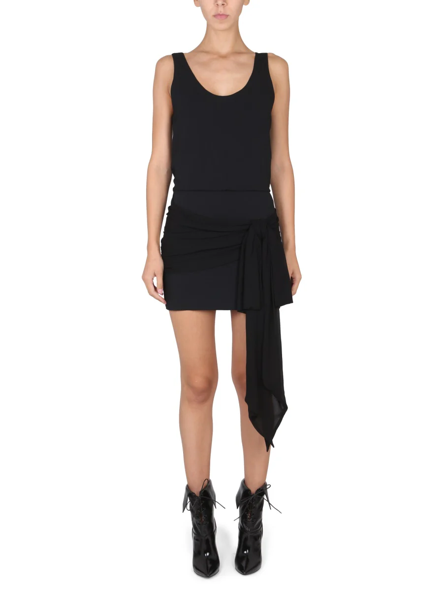 PHILOSOPHY DI LORENZO SERAFINI Draped Tie Short Dress