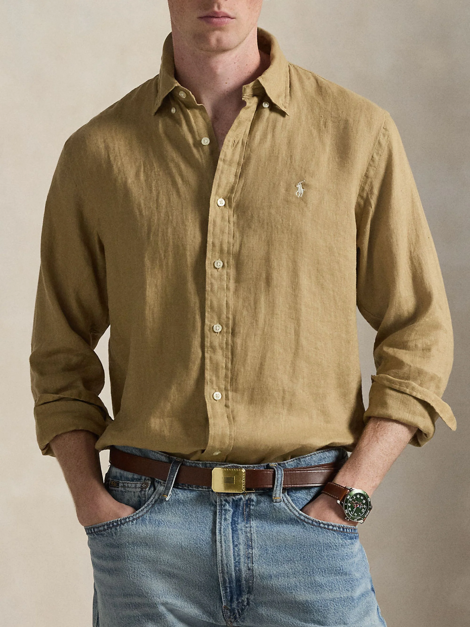 Polo Ralph Lauren Custom-Fit Button-Down Collar Long Sleeve Shirt - Size M - Image 3