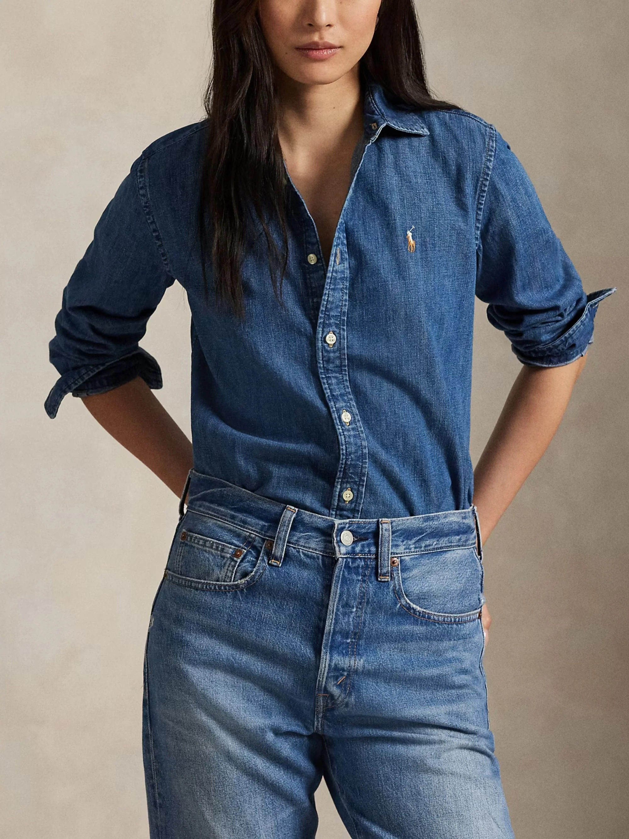 Polo Ralph Lauren Slim Fit Denim Shirt for Women - Image 2