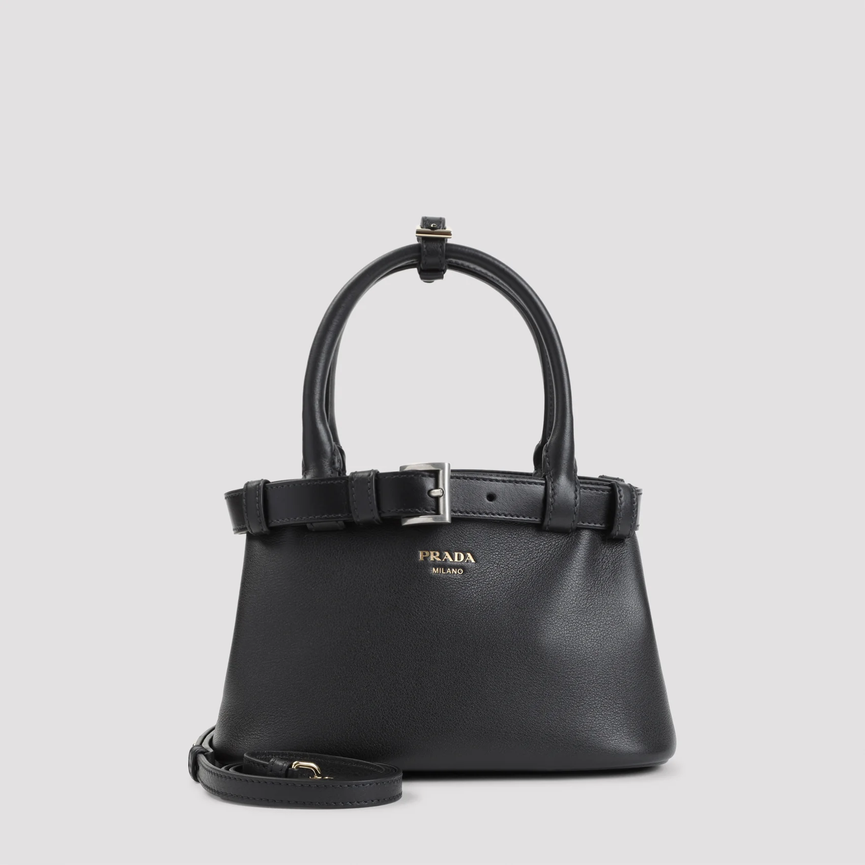 Prada Leather Shoulder Handbag W:23cm H:14.5cm D:12cm