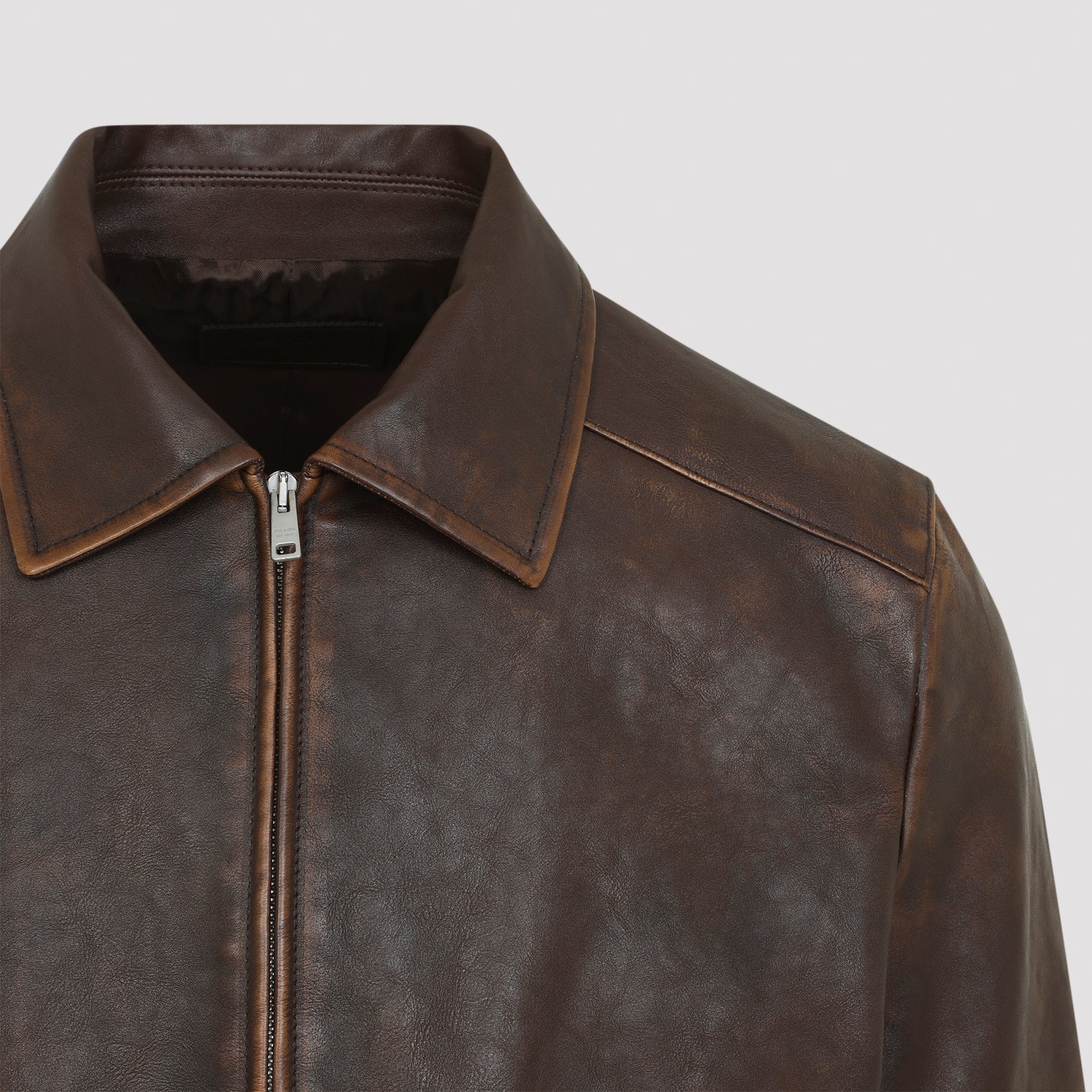 Prada Men’s Leather Bomber Jacket - Image 6