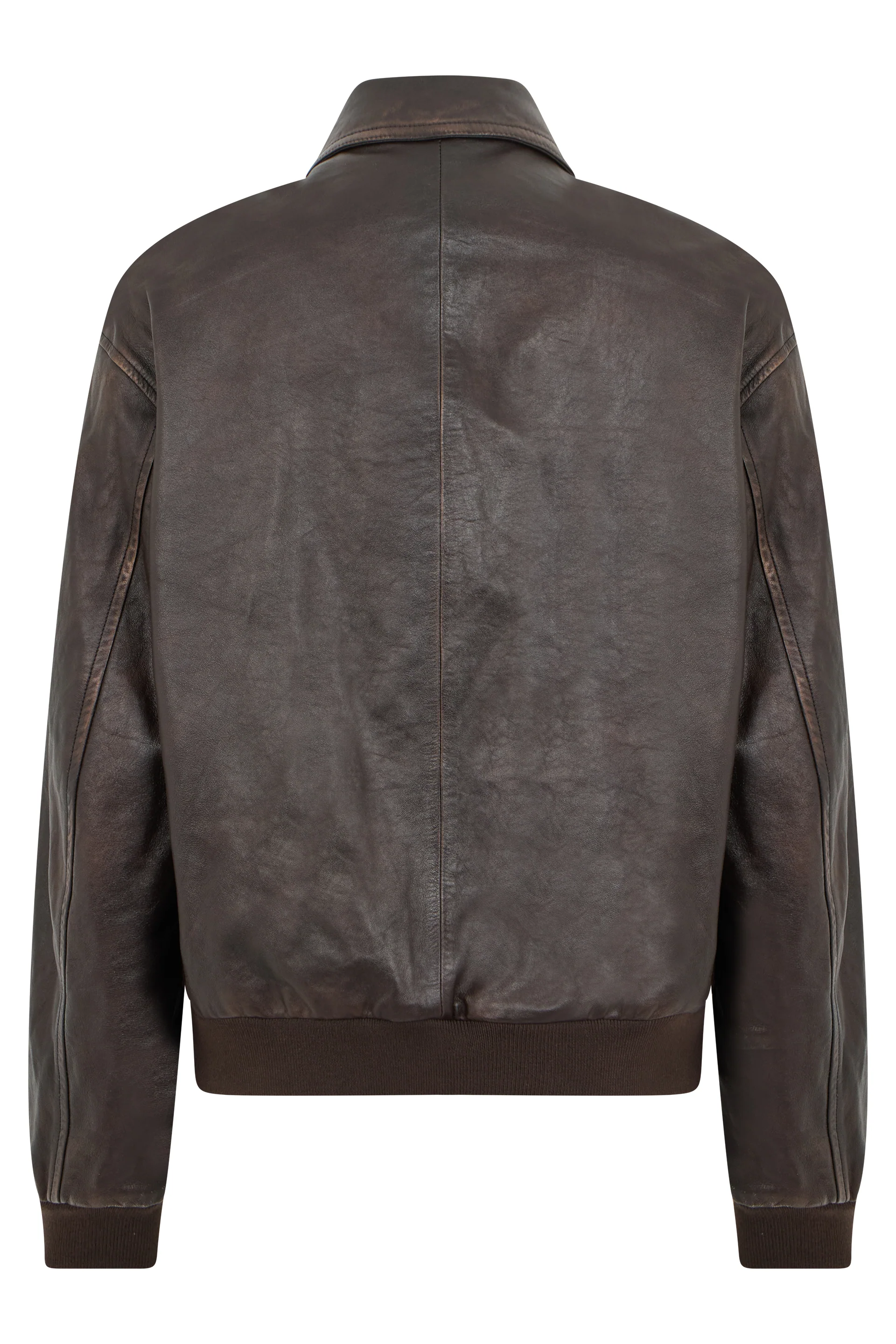 Prada Men’s Leather Jacket with Front Zip and Classic Collar - Image 2