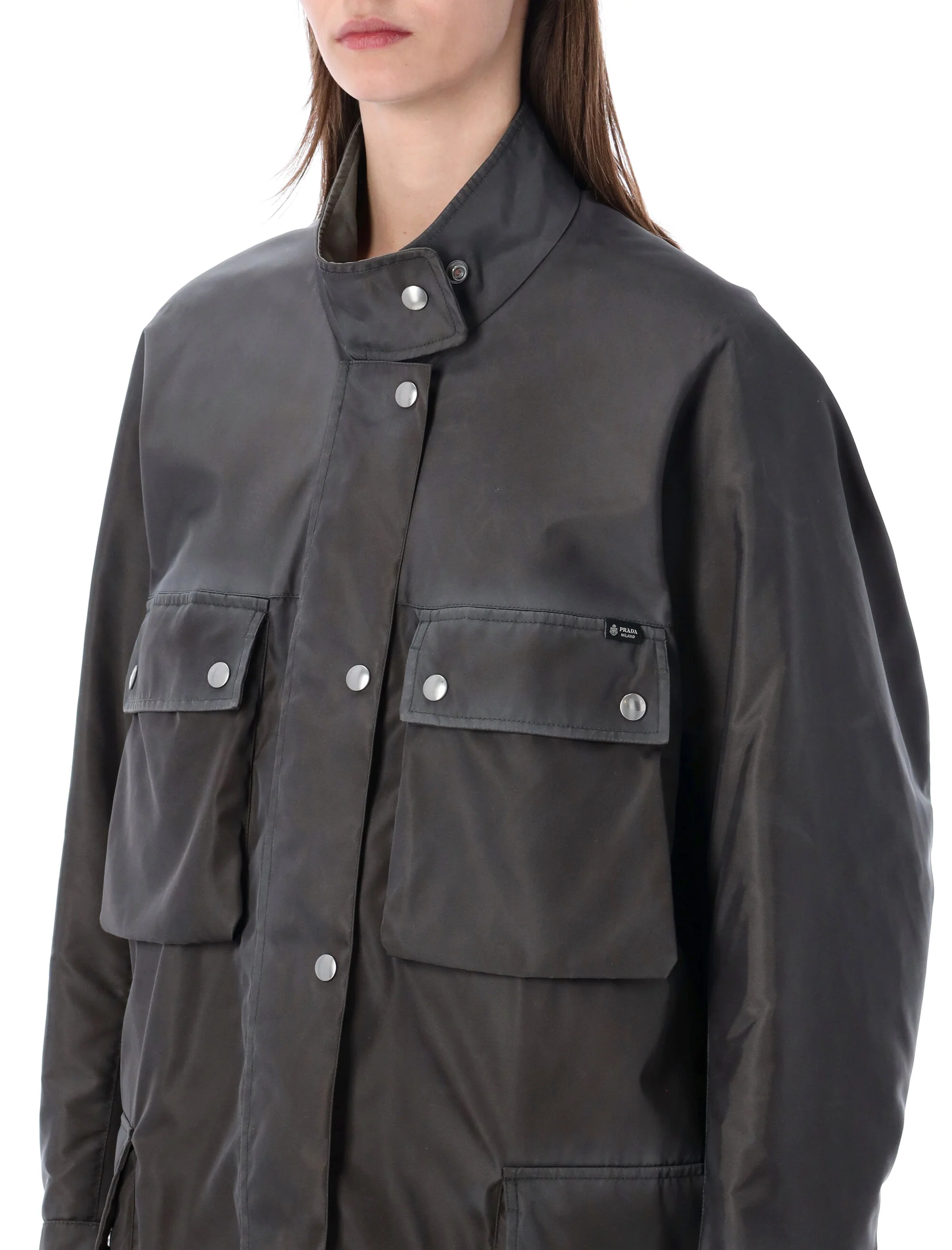 Prada The Printada Washed Re-NANDlon Rain Jacket in Size 40 - Image 3