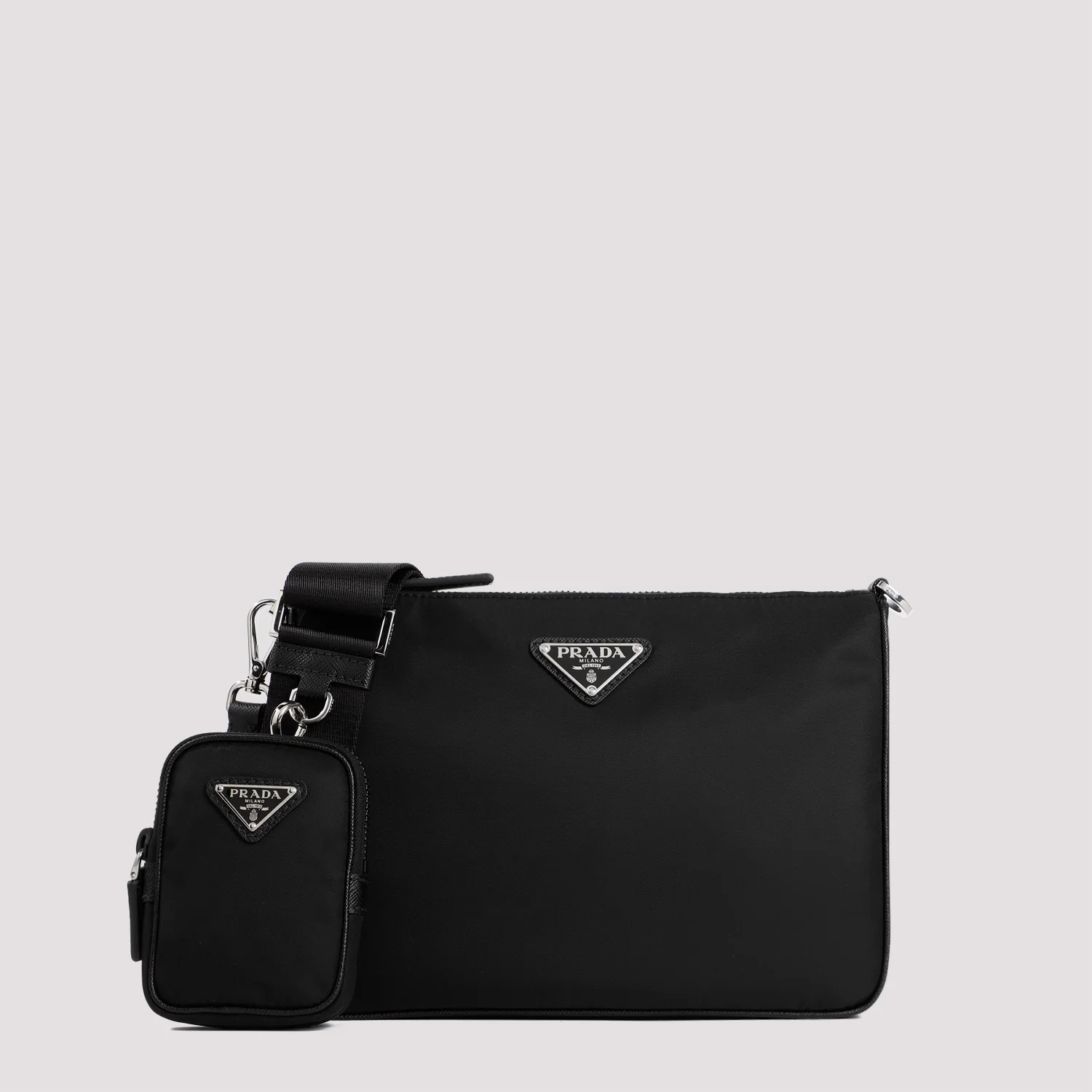 Prada Unisex Recycled Polyamide Mini Bandolier Bag (W 24.5 cm x H 17 cm x D 6.5 cm)