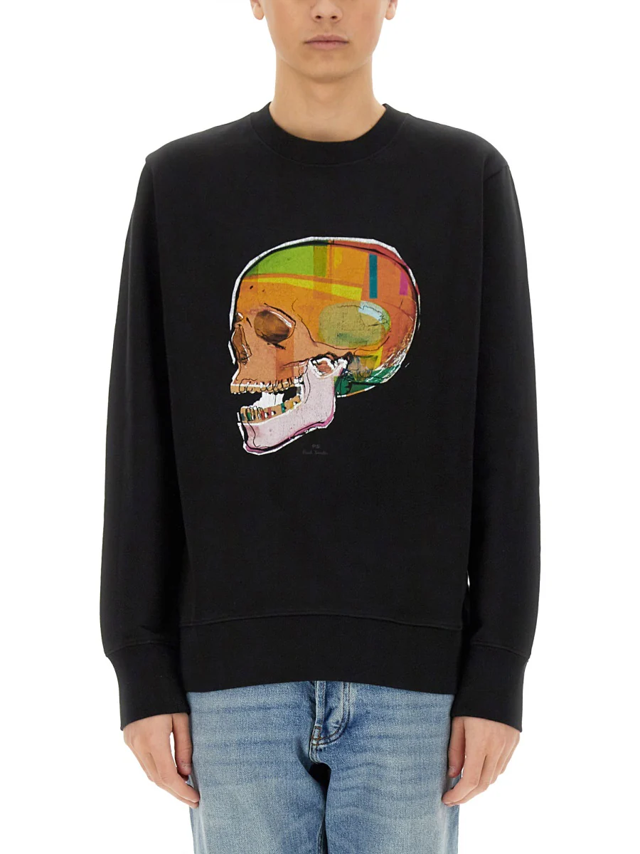 Ps By Paul Smith Skull Sketch Print Sweatshirt