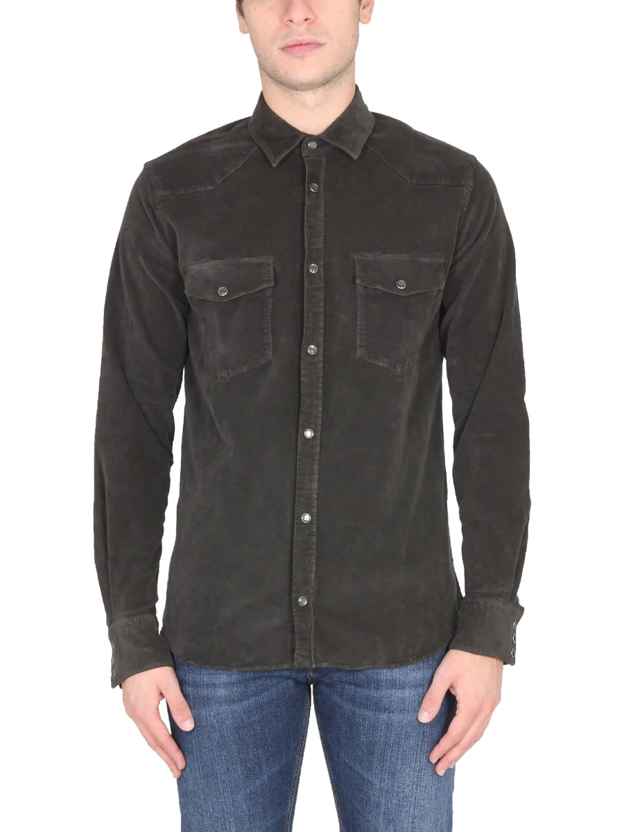 Pt Torino Classic Collar Snap Closure Shirt