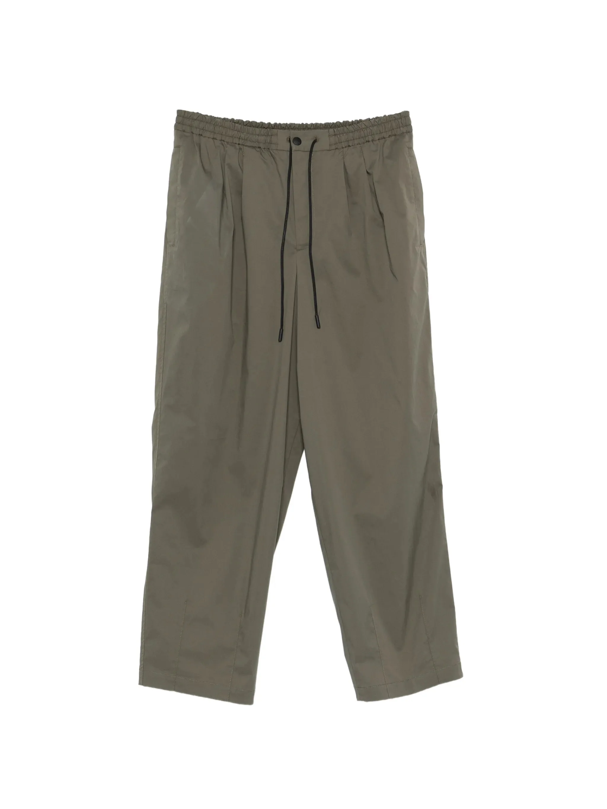 Pt Torino Cotton and Elastane Drawstring Waist Trousers with Zip & Button