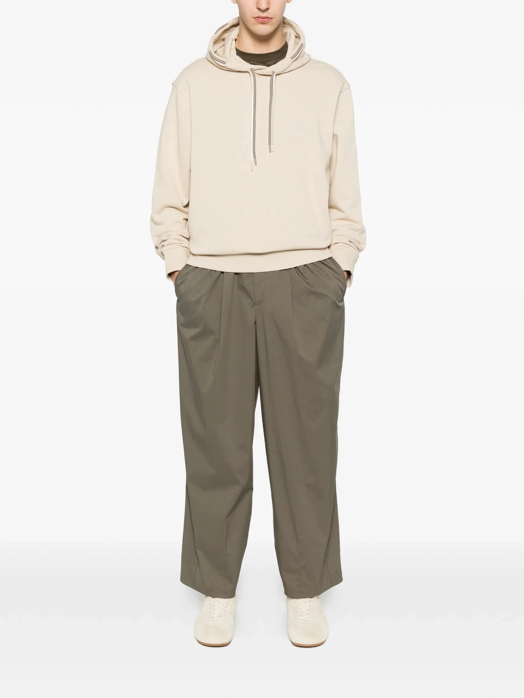 Pt Torino Cotton and Elastane Drawstring Waist Trousers with Zip & Button - Image 2