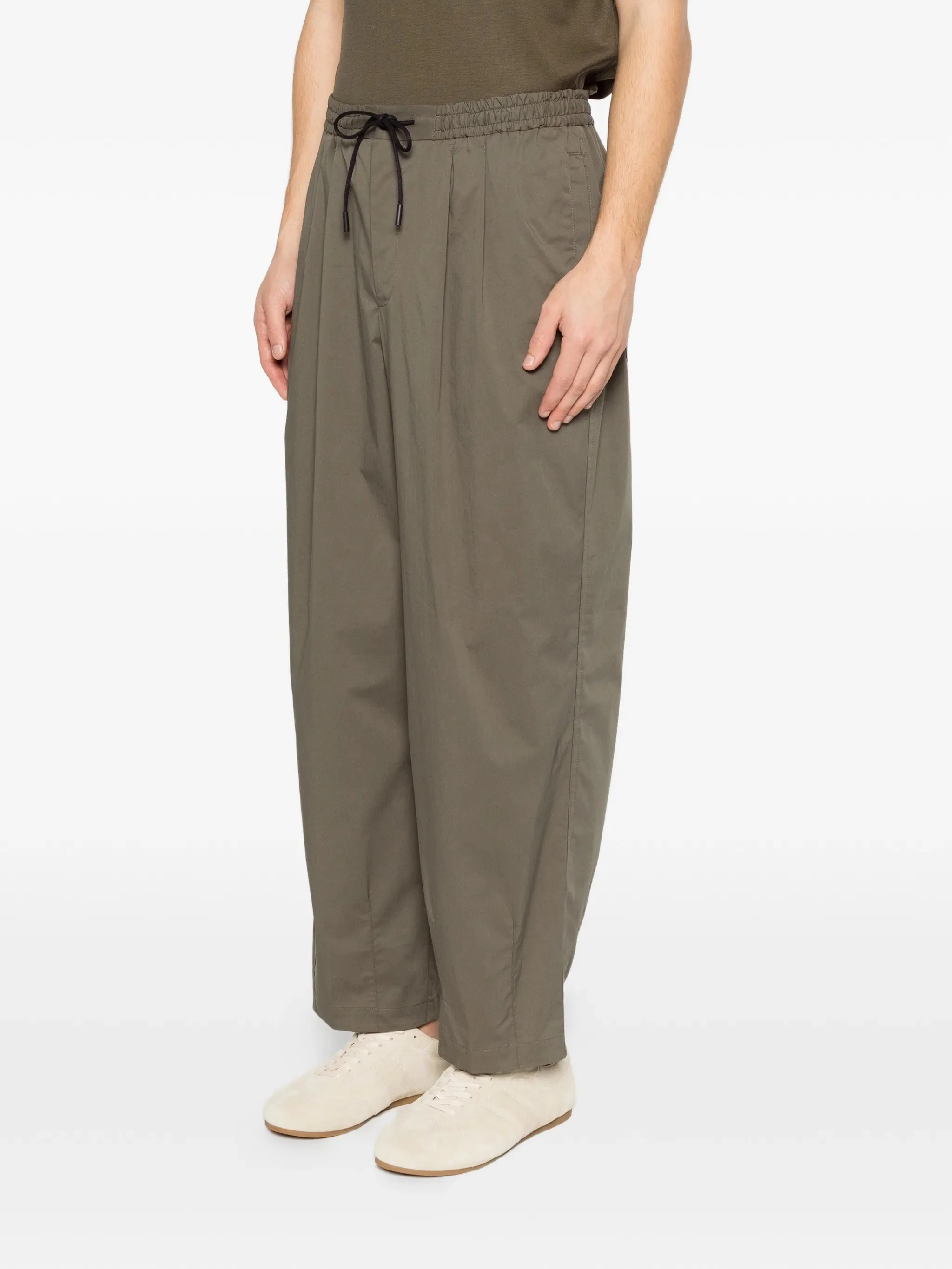 Pt Torino Cotton and Elastane Drawstring Waist Trousers with Zip & Button - Image 3