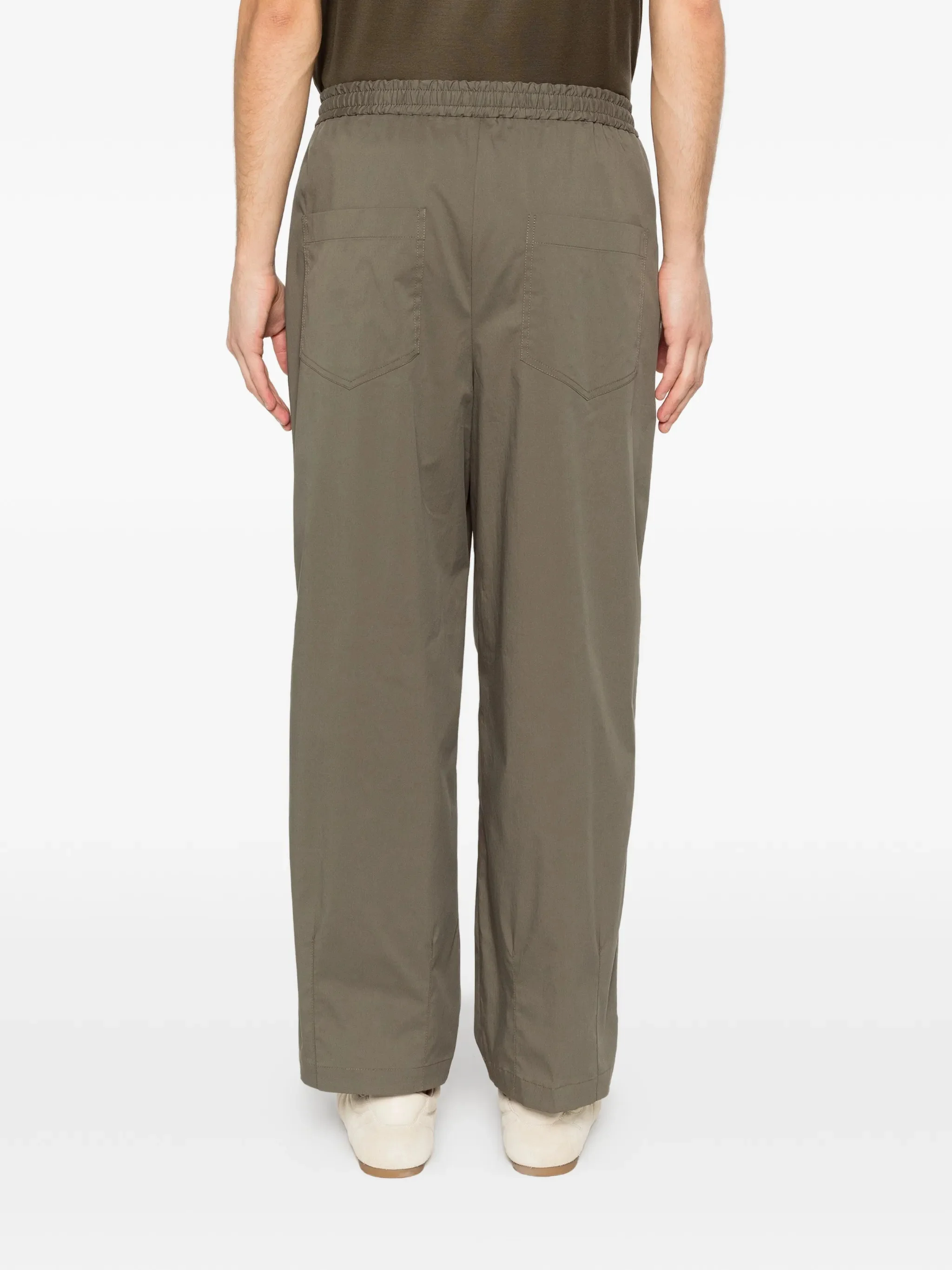 Pt Torino Cotton and Elastane Drawstring Waist Trousers with Zip & Button - Image 4