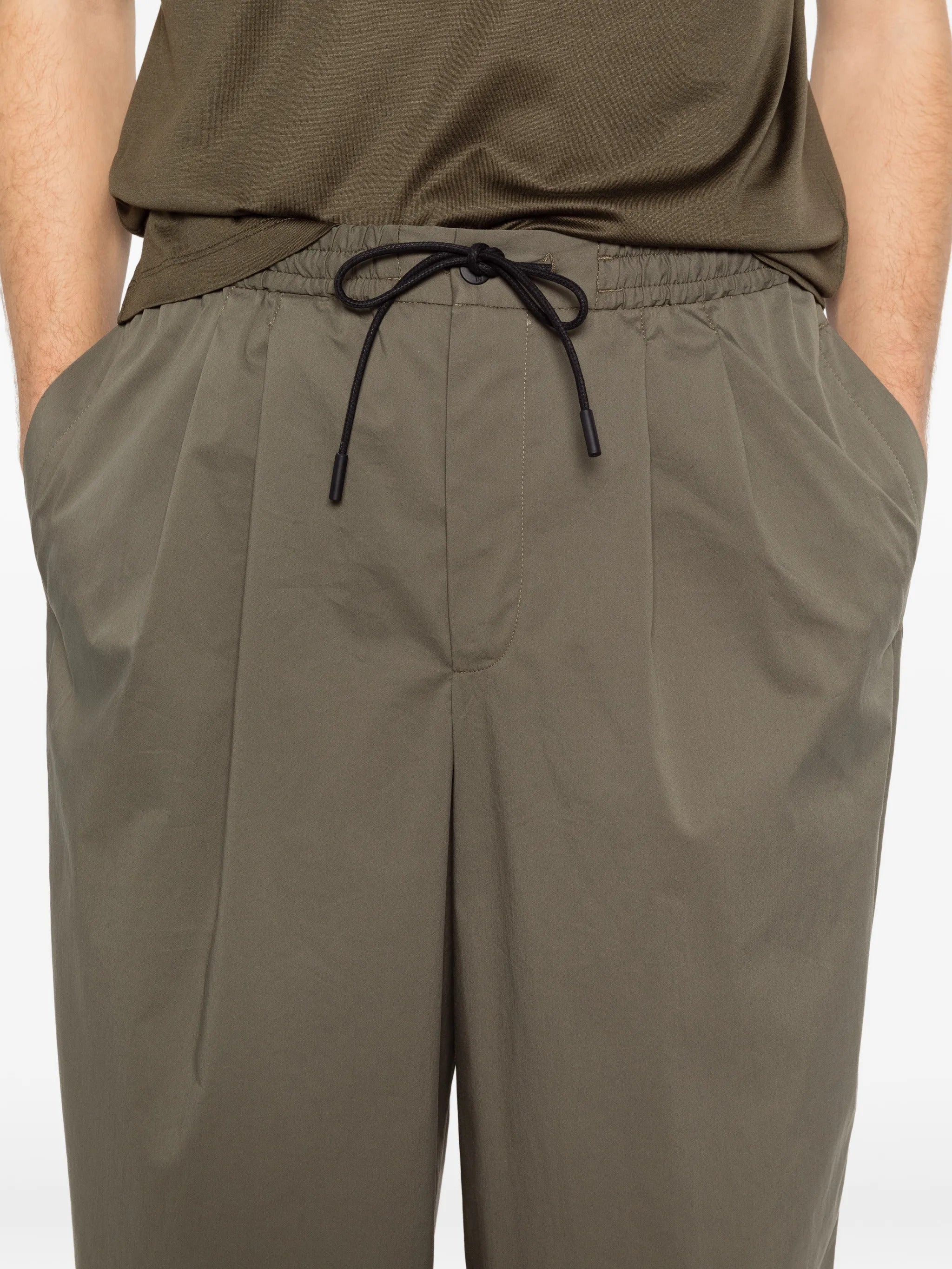 Pt Torino Cotton and Elastane Drawstring Waist Trousers with Zip & Button - Image 5