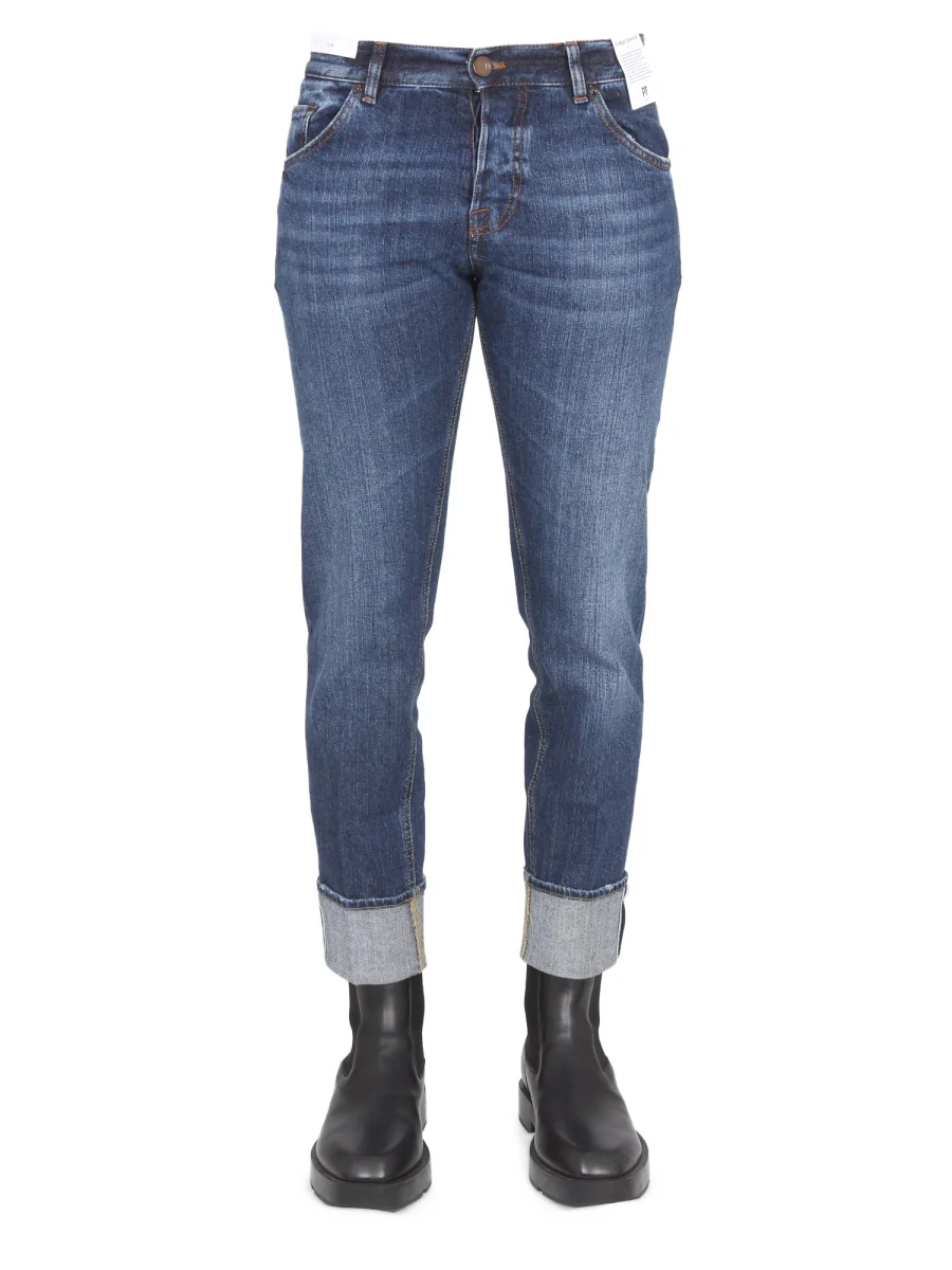 PT TORINO Fadded-effect Straight-leg Jeans