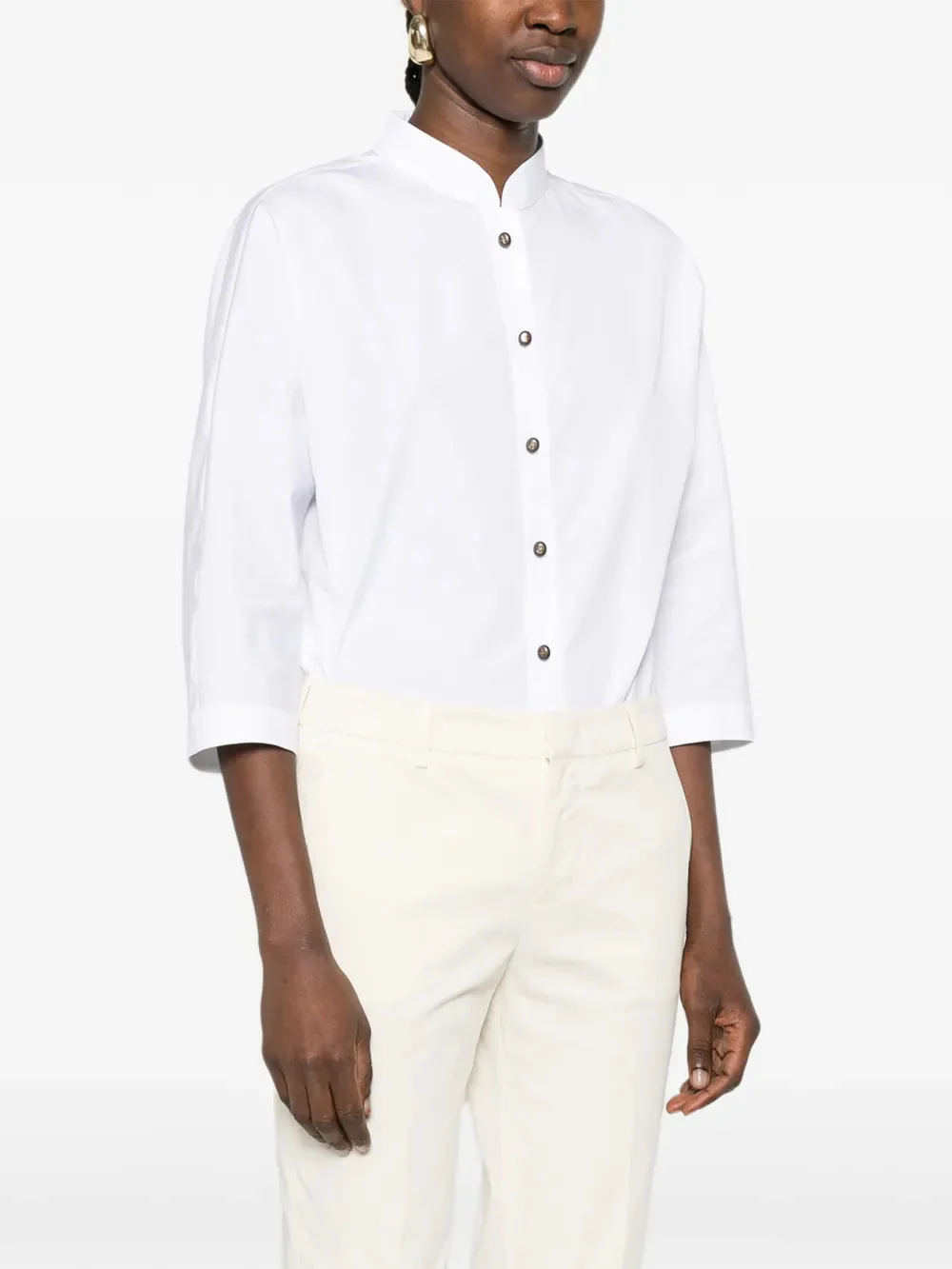 Pt Torino Straight-Leg Cotton-Blend Trousers with Button-and-Zip Closure - Image 3