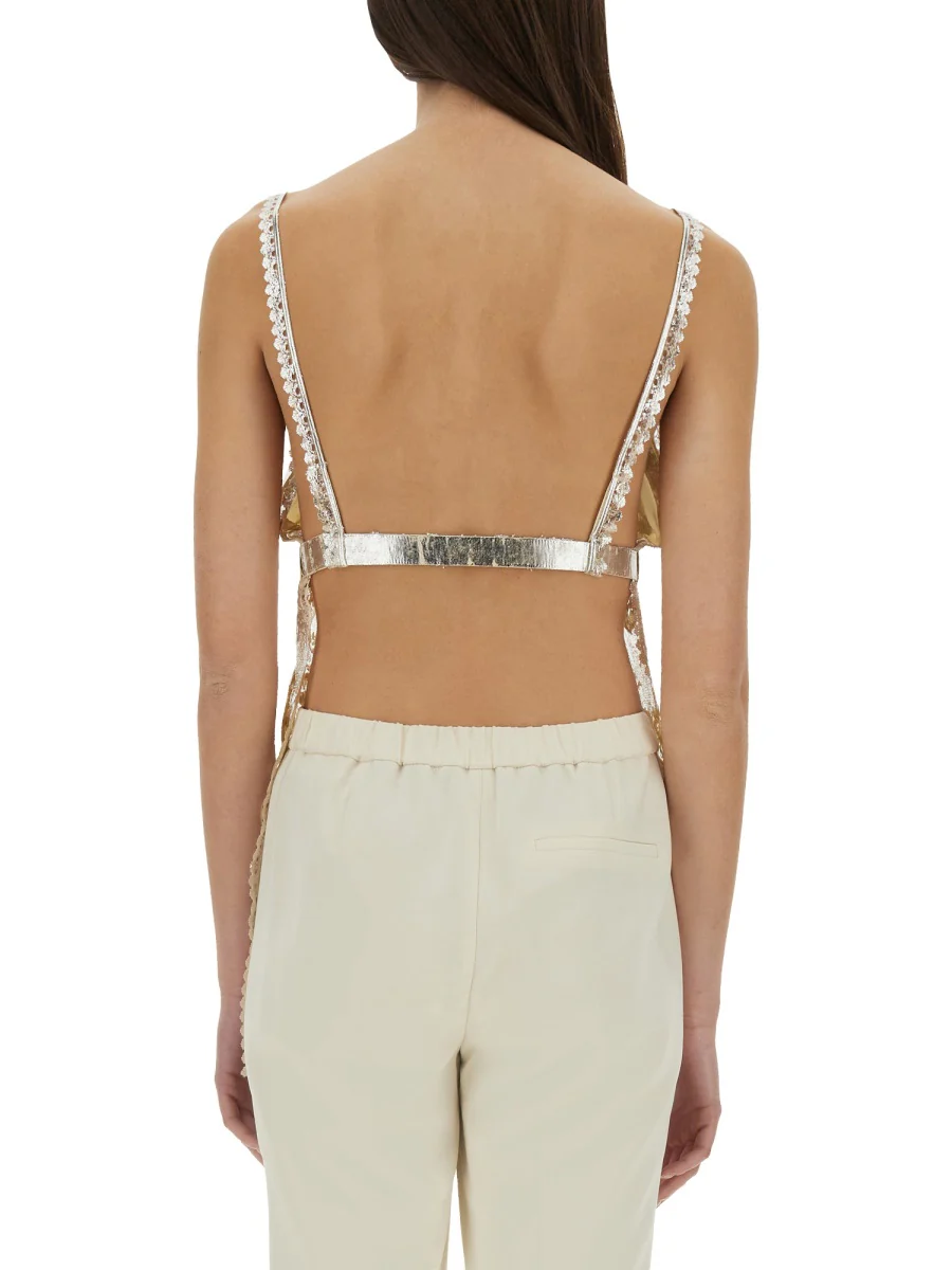 RABANNE Laminated Pleated Satin Top - Image 3