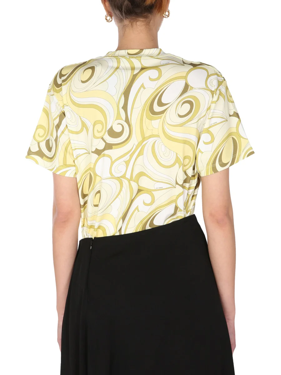 RAF SIMONS Cotton-blend Printed Badge Patch Detail Abstract Pattern Print Round Neck Short Sleeves Straight Hem T-shirt - Image 3
