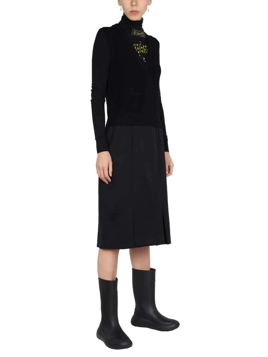 RAF SIMONS STRAIGHT TECHNICAL FABRIC CUT SKIRT - Image 2