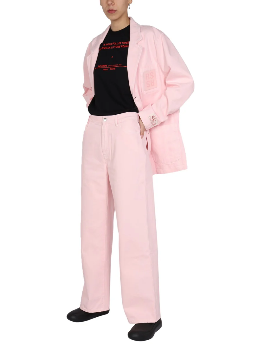 RAF SIMONS WIDE LEG COTTON DENIM PANTS - Image 3