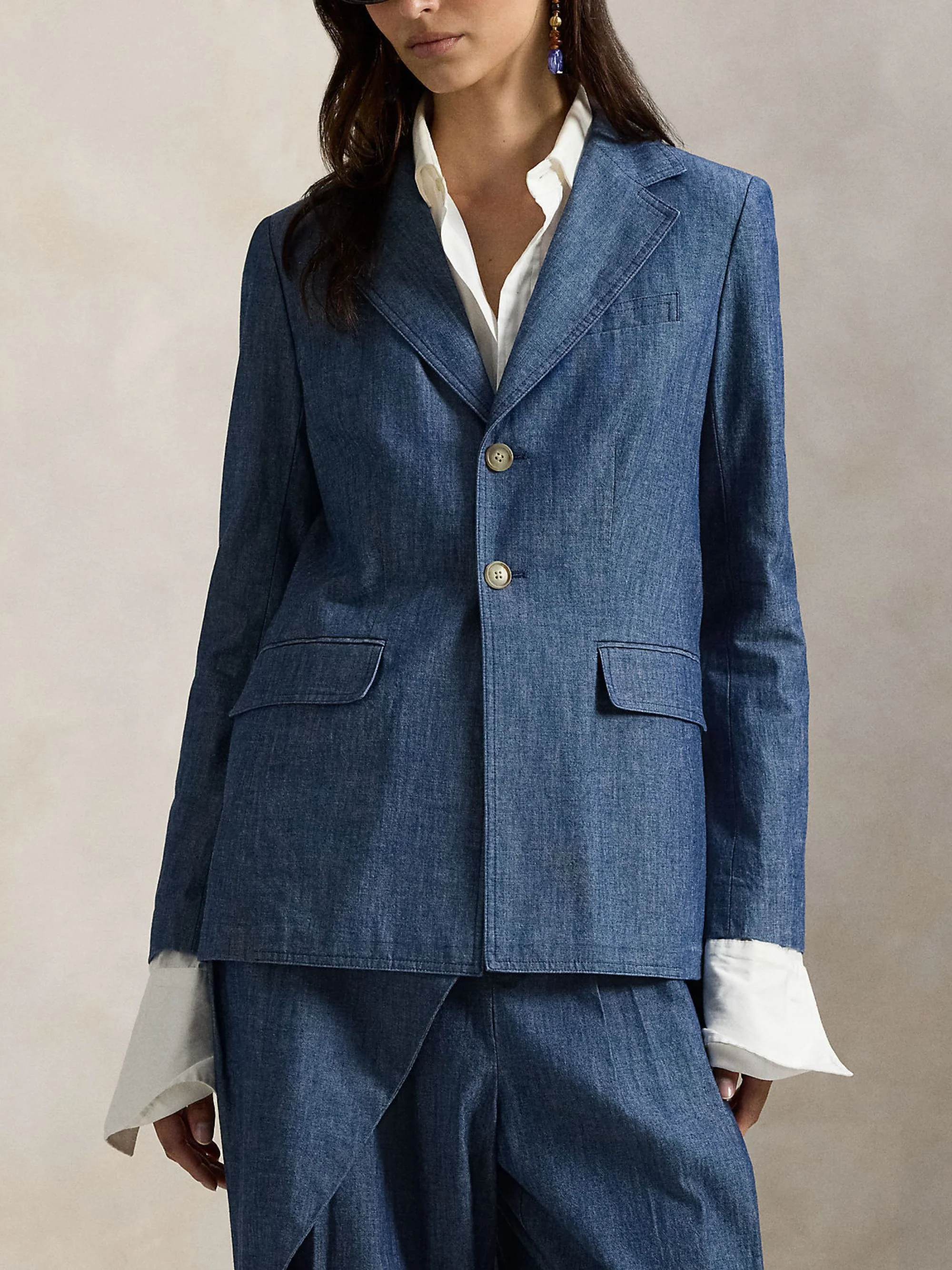 Ralph Lauren Classic Button-Up Jacket with Front Pockets for Women - Image 2