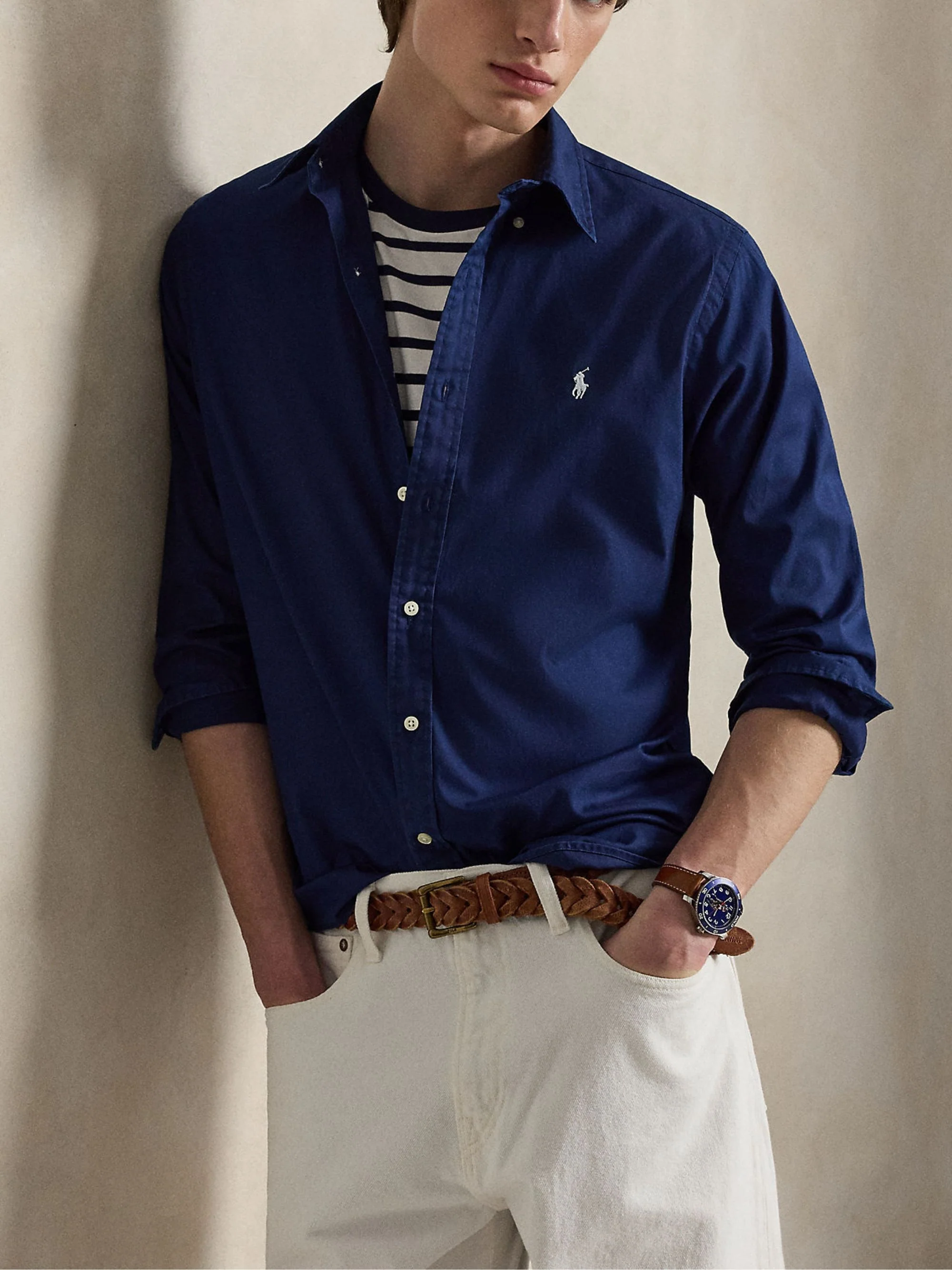 Ralph Lauren Classic Cotton Button-Up Shirt for Men - Image 6