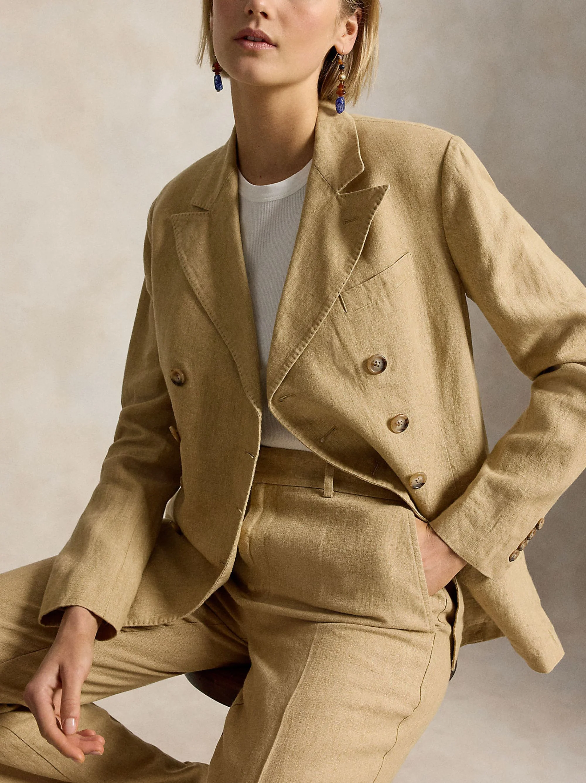 Ralph Lauren Elegant Linen Coat for Women - Image 2
