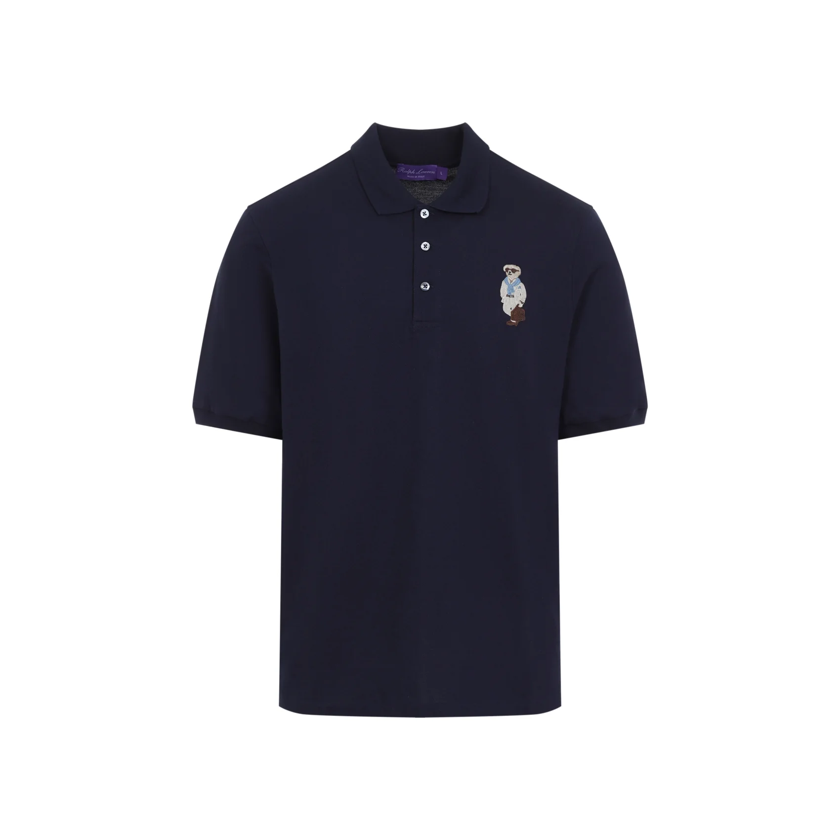 Ralph Lauren Purple Label Bear Polo Shirt in Cotton Cashmere - Image 2