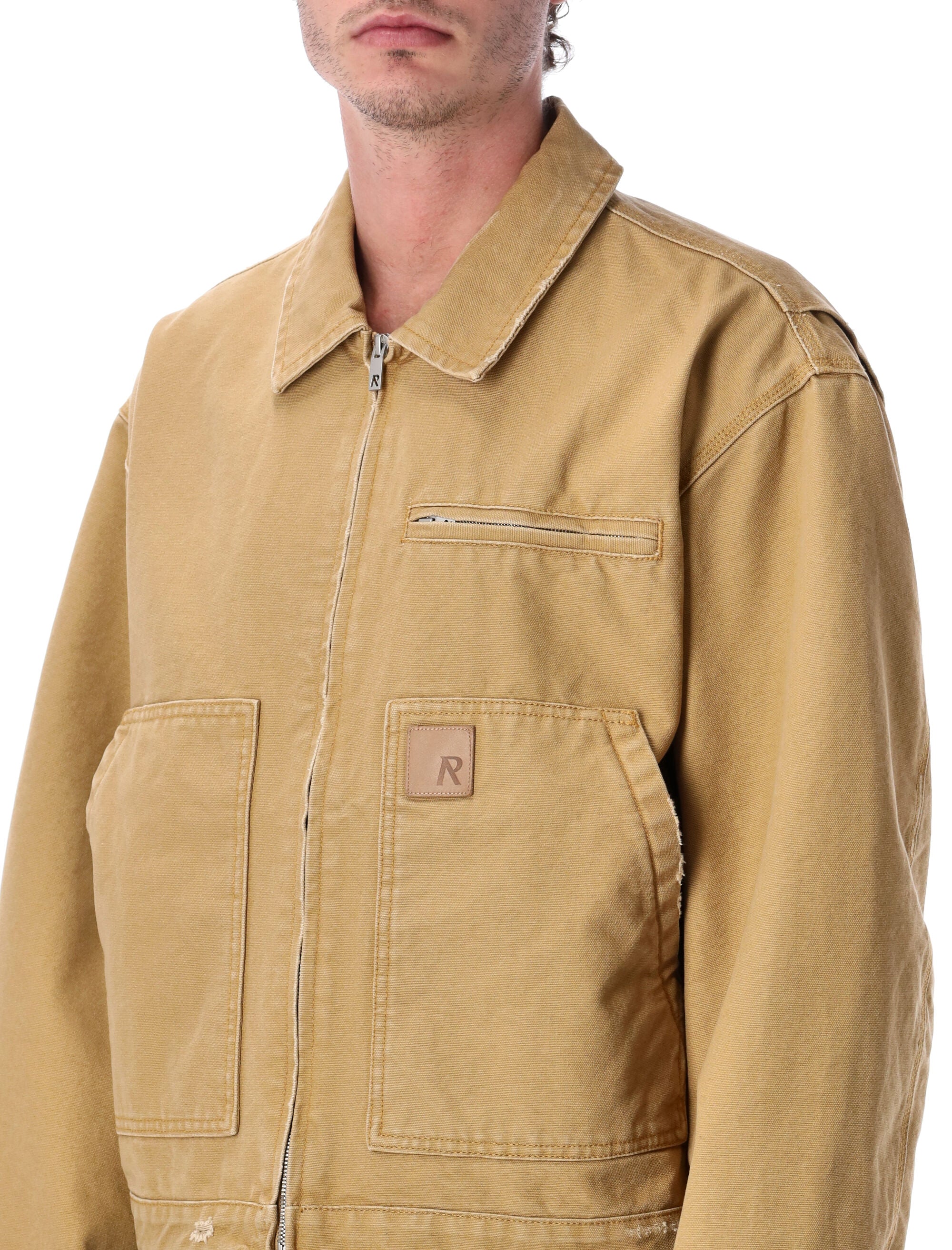 Represent Washed Tan Essential Coat for Men - Image 3