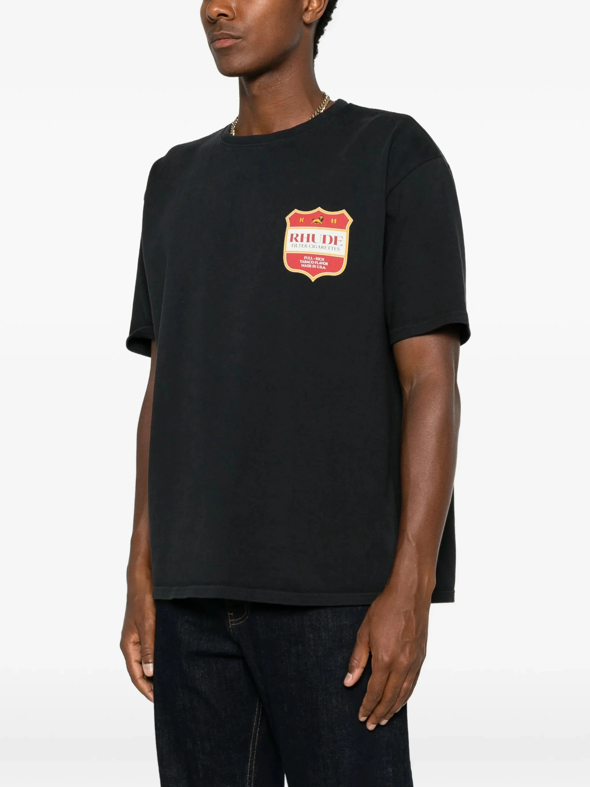 Rhude Distressed Neck T-Shirt Size M - Image 3