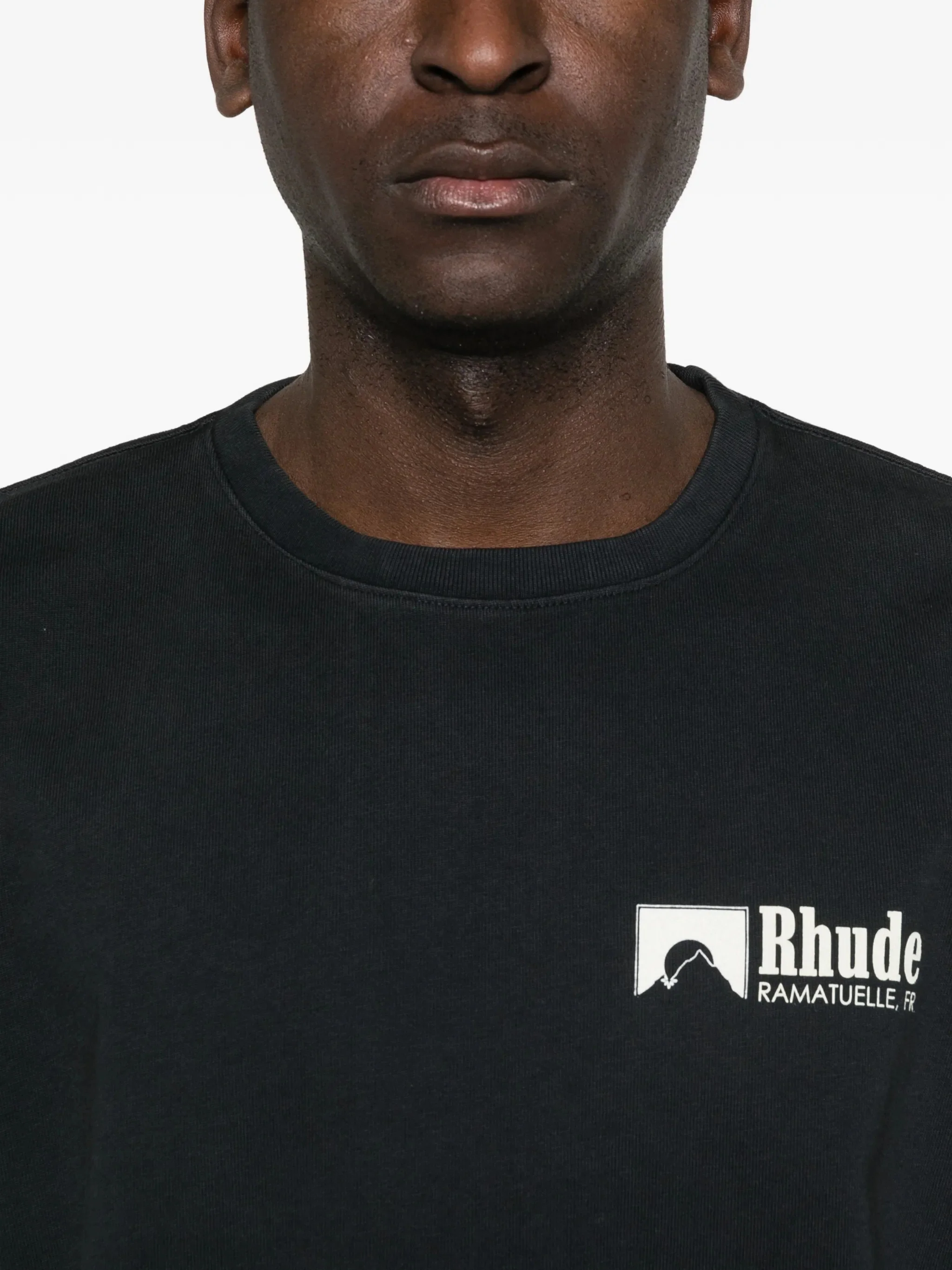 Rhude Men’s Logo Chest Crew Neck T-Shirt in 100% Cotton - Image 5