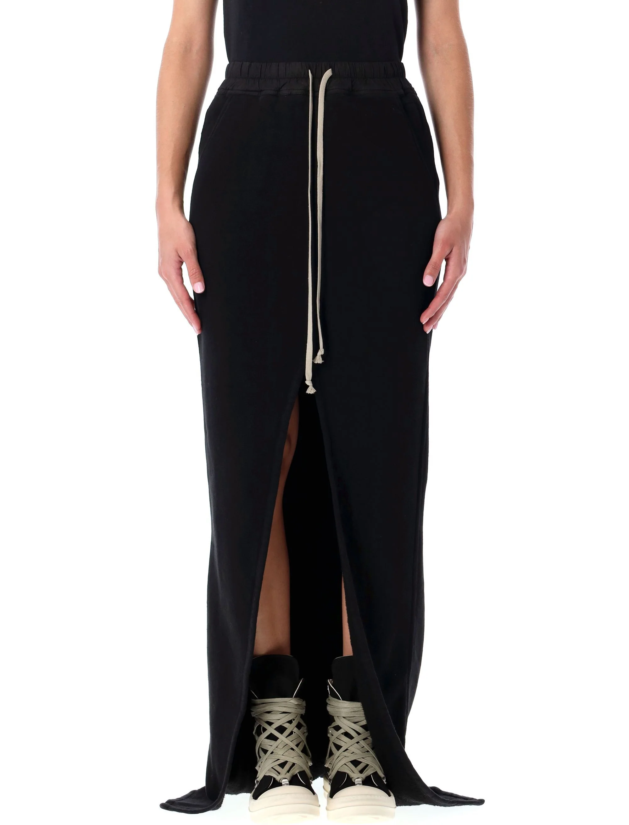 RICK OWENS DRKSHDW Drawstring Front-split Maxi Skirt