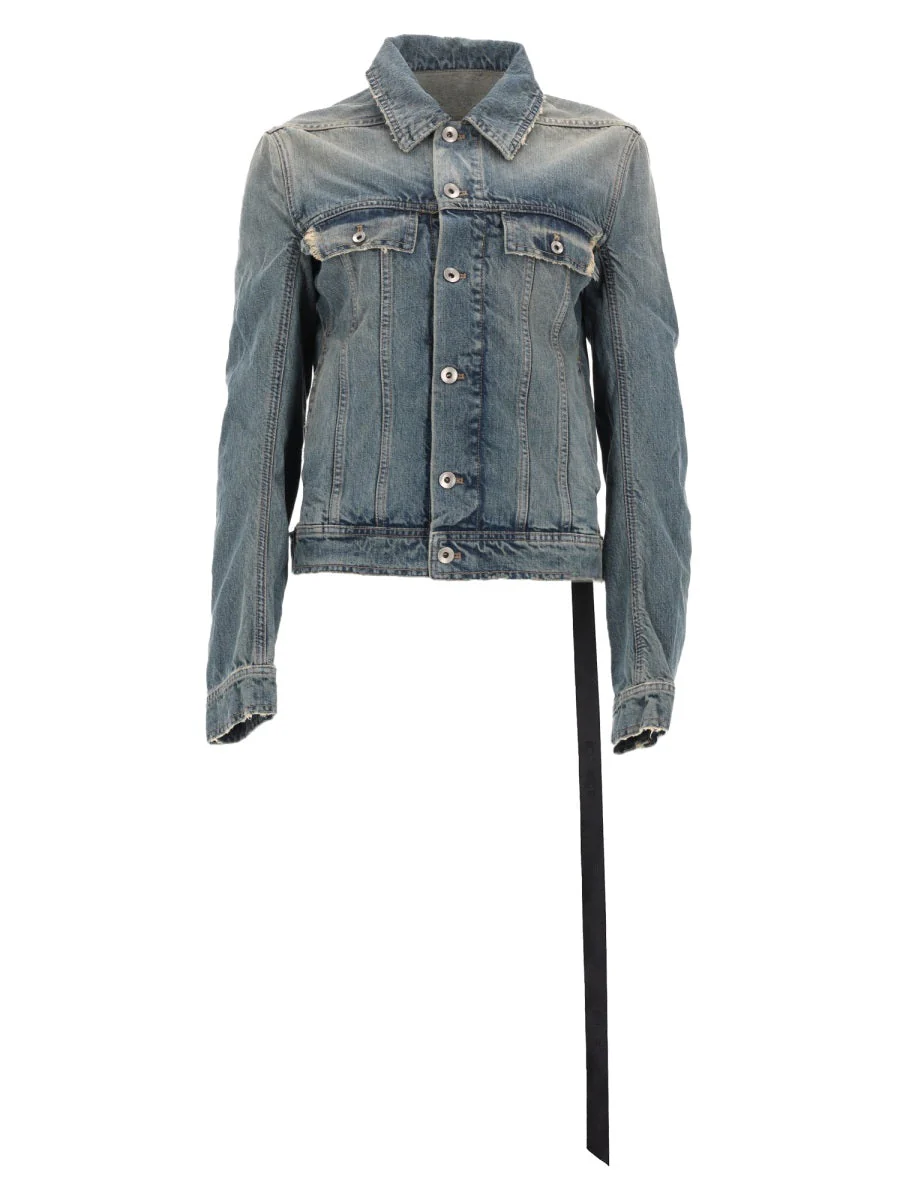 Rick Owens Drkshdw Front Button Closure Jacket with Adjustable Hem - Size S
