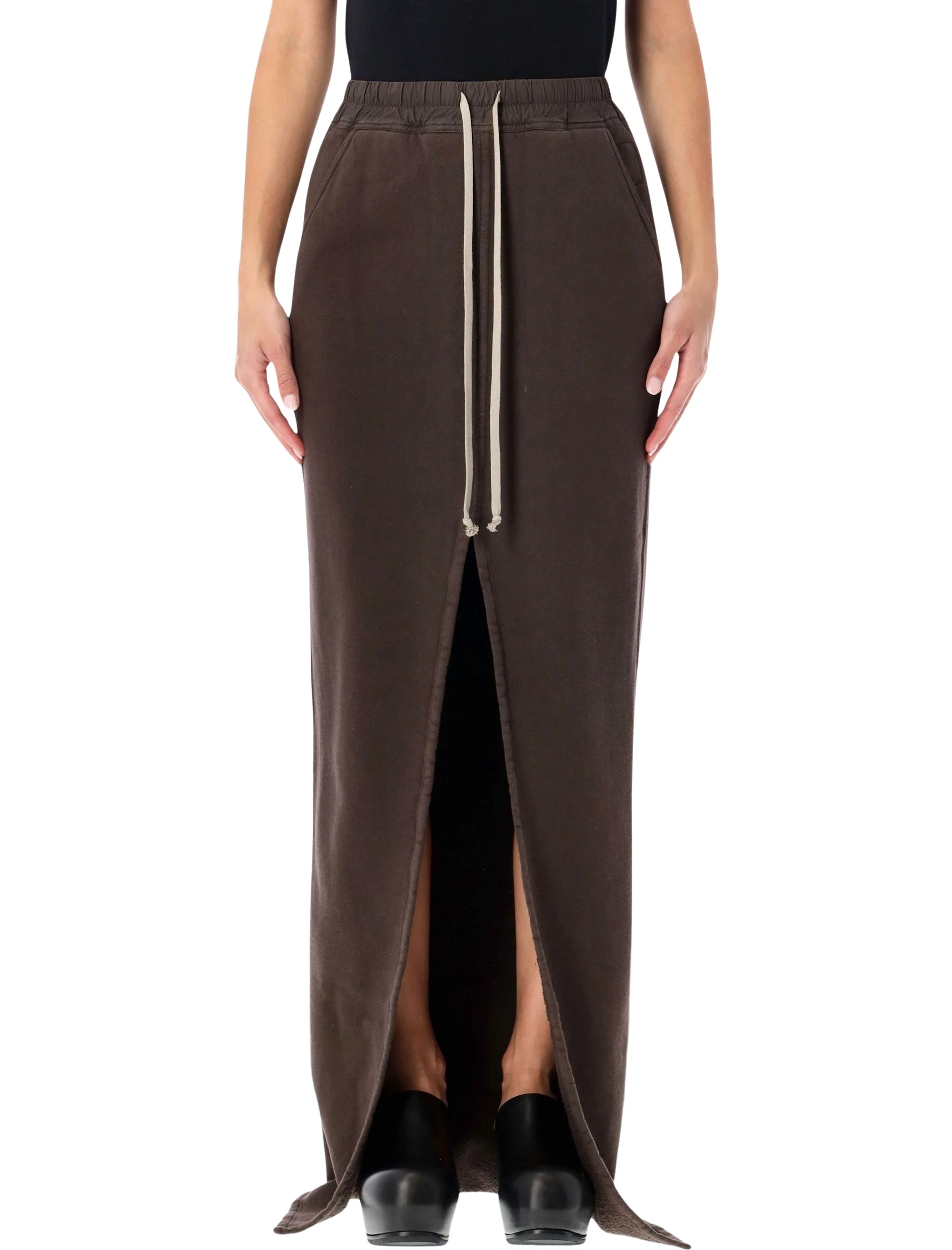 Rick Owens Drkshdw Sculptural Minimalist Long Skirt with High Slit - Size S