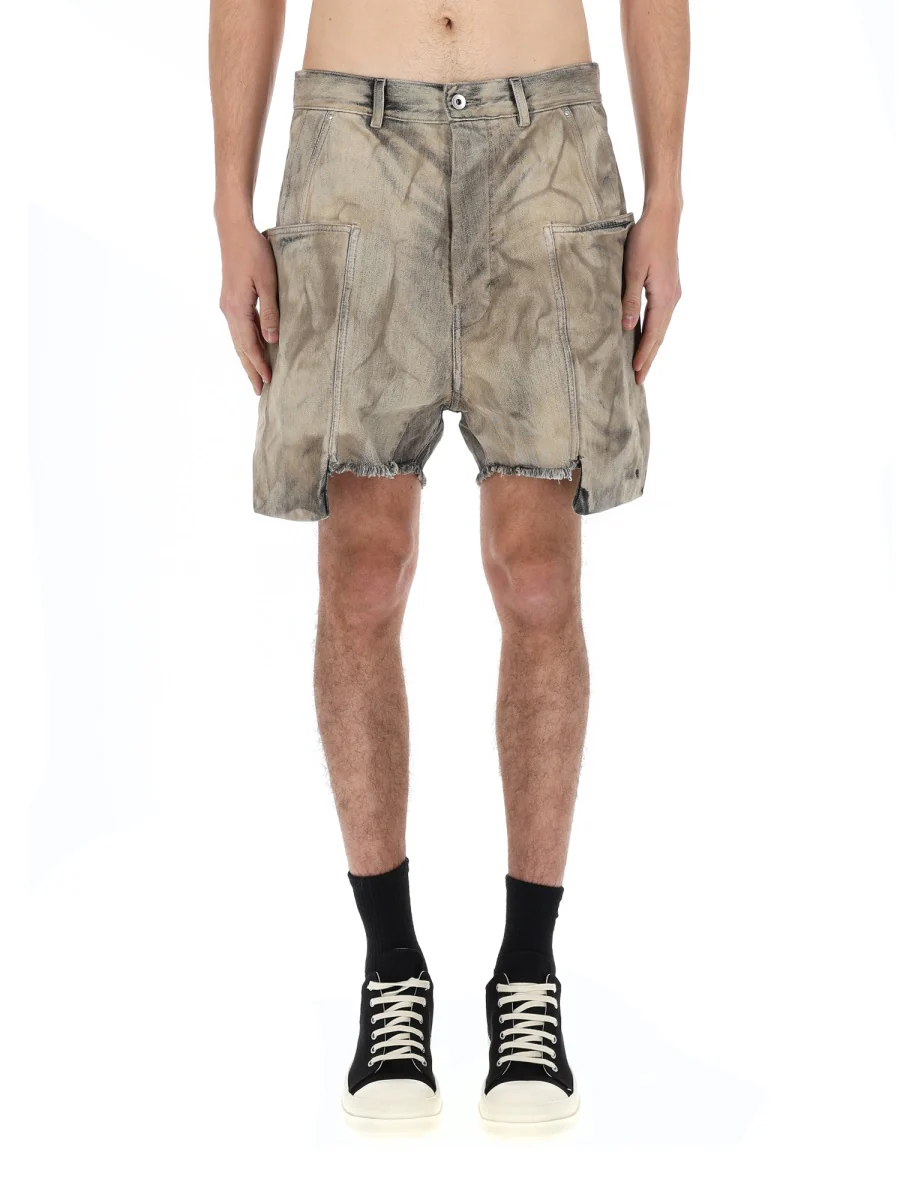 RICK OWENS DRKSHDW TEMPLE STEFAN CARGO SHORTS 13OZ DENIM - Image 6