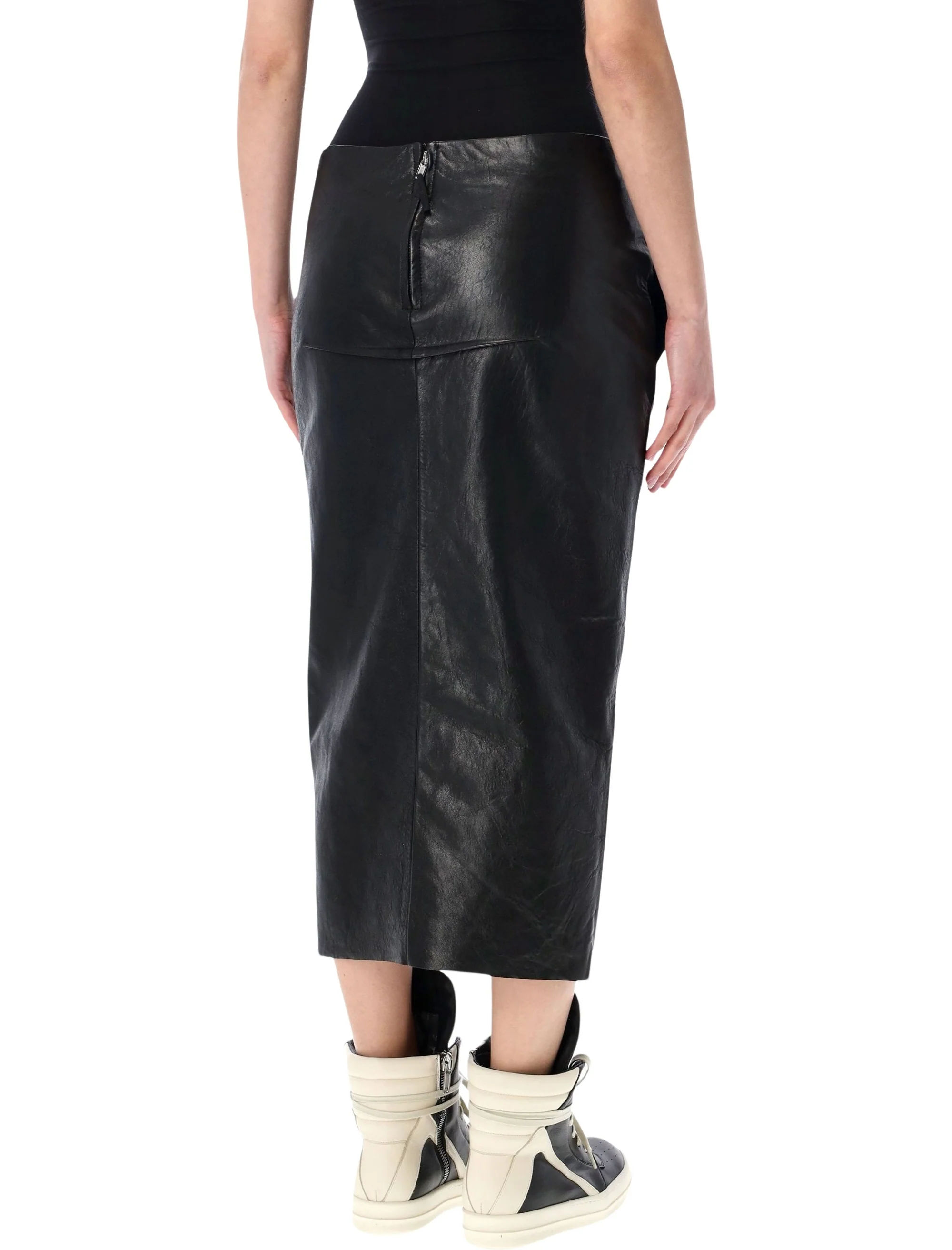 Rick Owens Fog Leather Miniskirt - Image 2