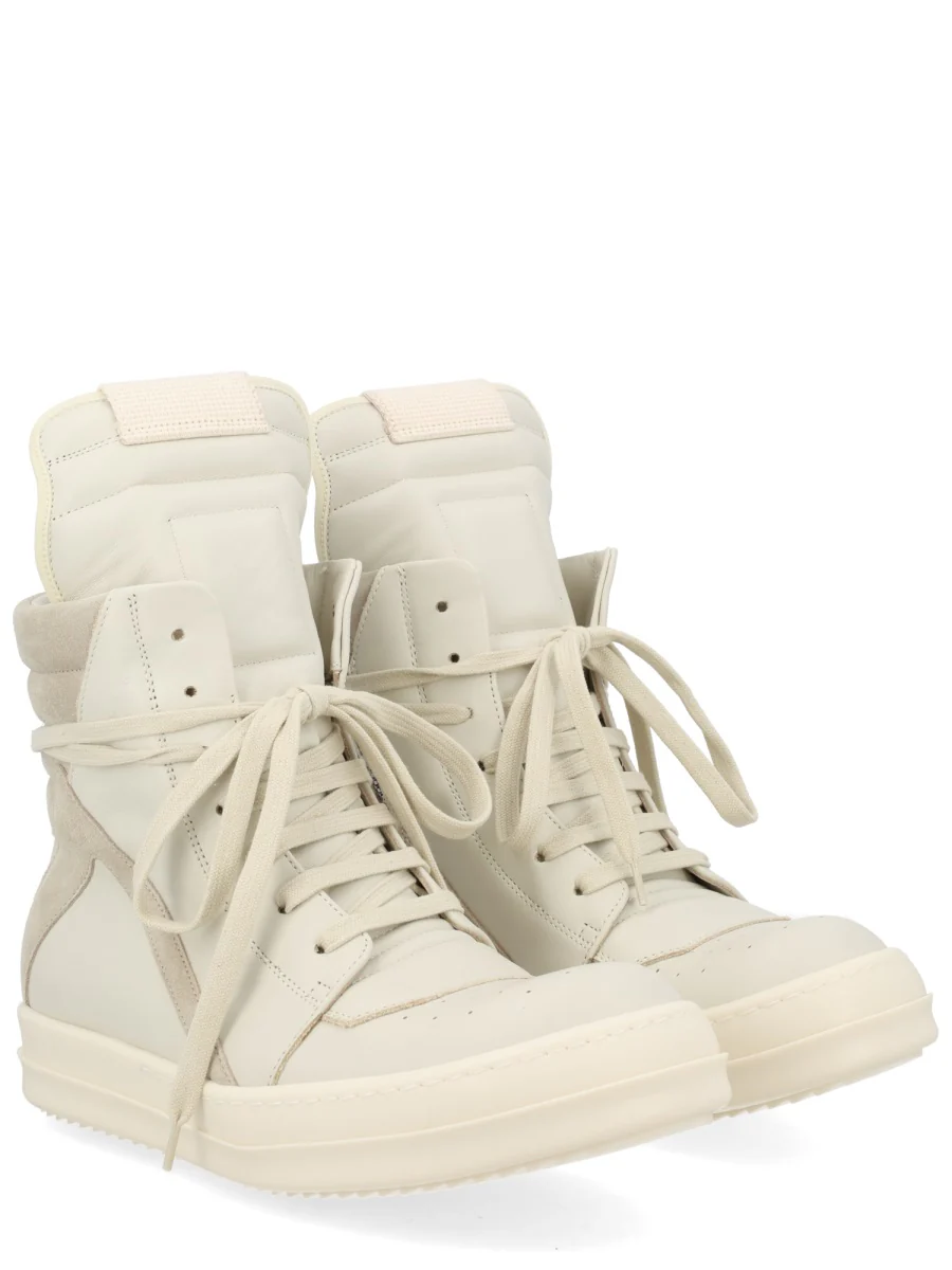 RICK OWENS Geobasket High-top Sneakers in Smooth Leather and Suede - Image 2